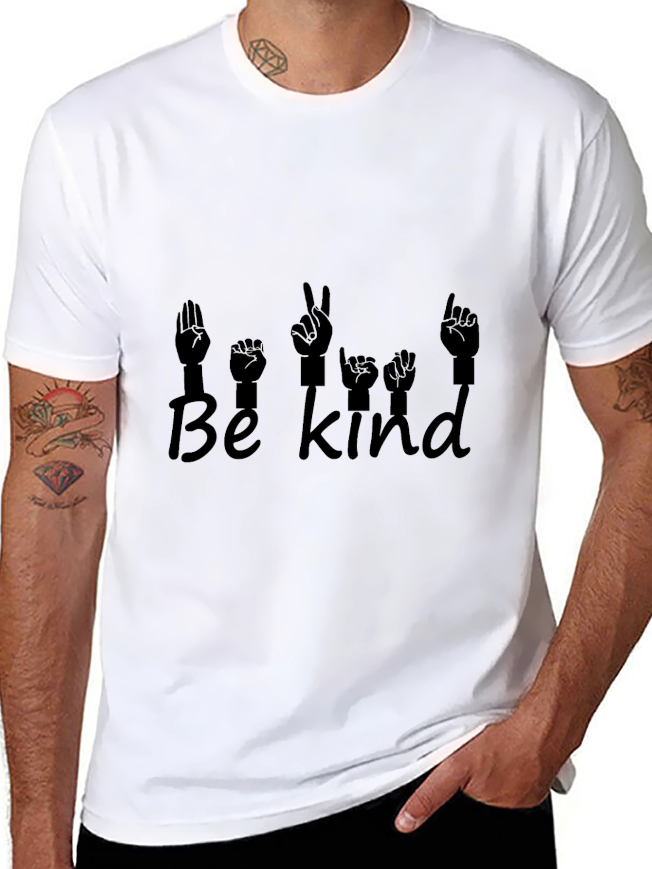 Be Kind Sign Language Black T-Shirt