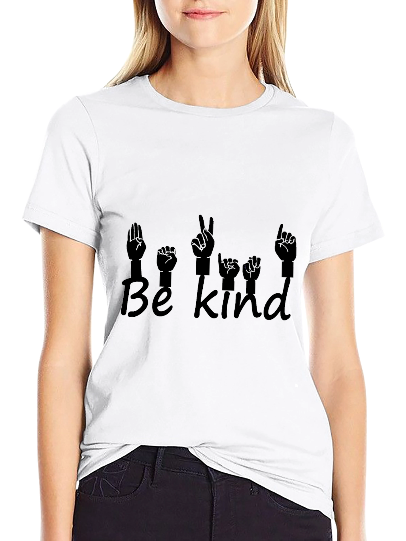 Be Kind Sign Language Black T-Shirt