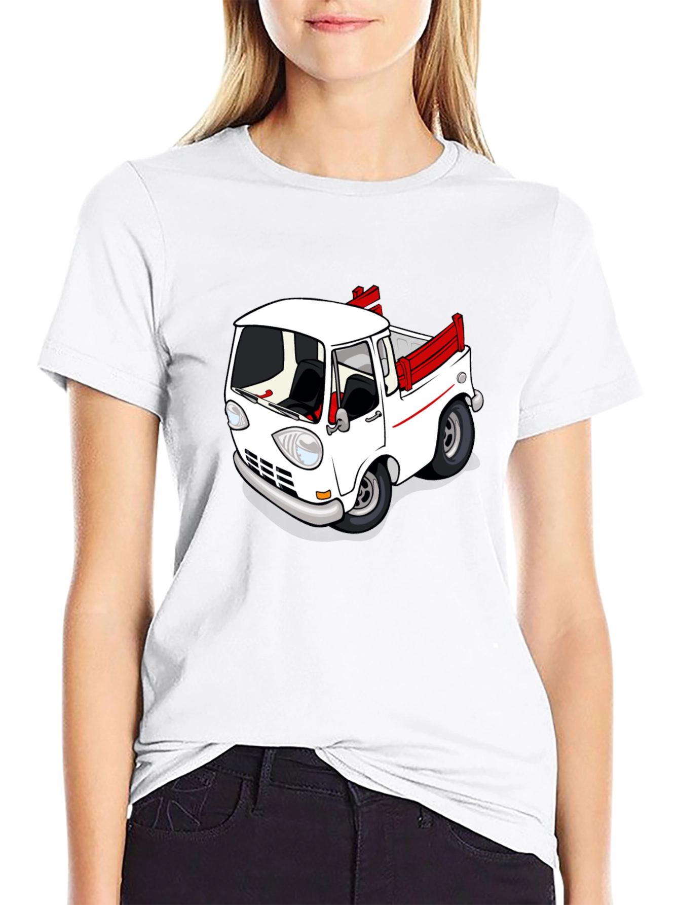 Cartoon Truck Graphic Tee - Classic Car Style