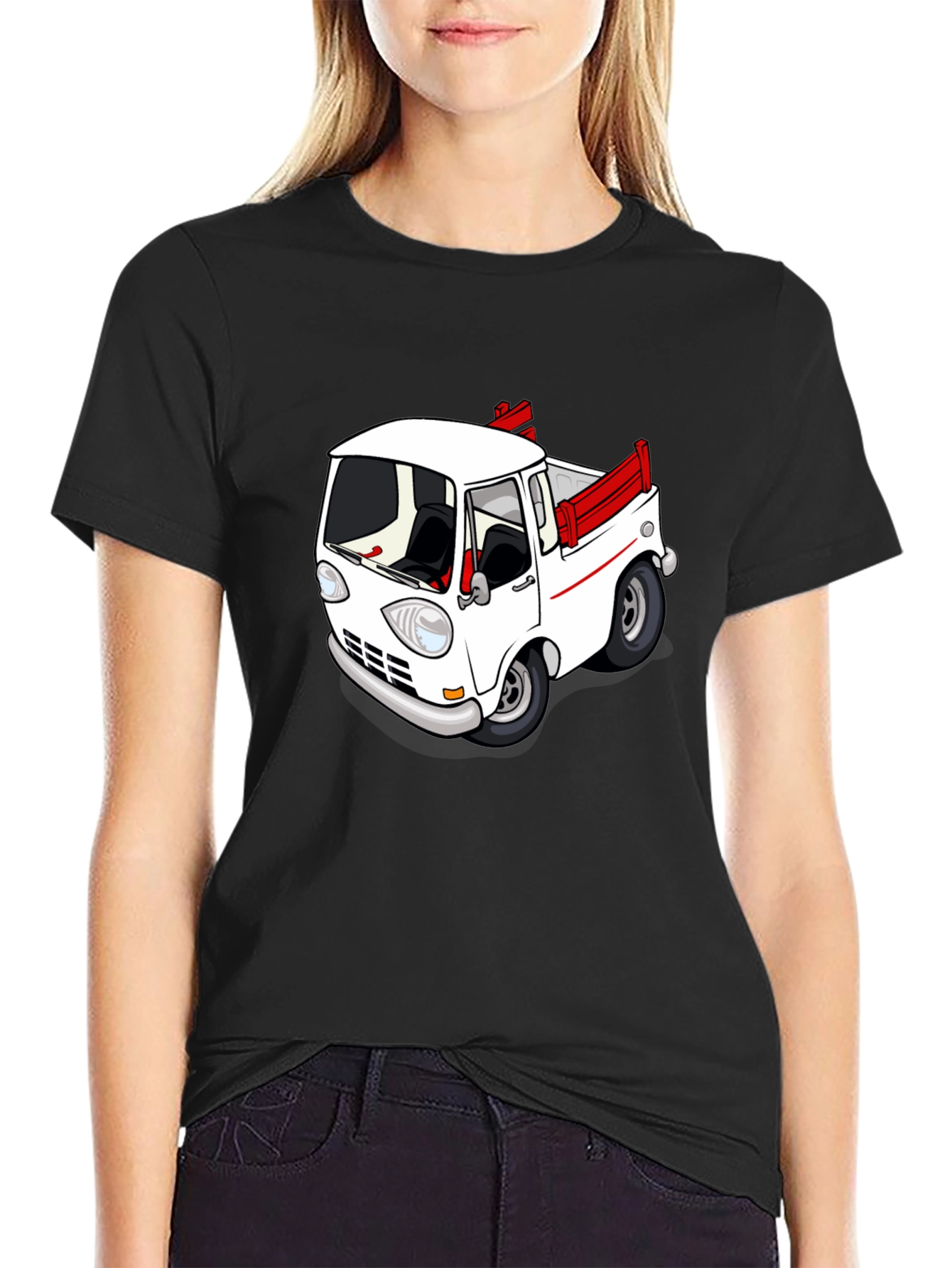 Cartoon Truck Graphic Tee - Classic Car Style