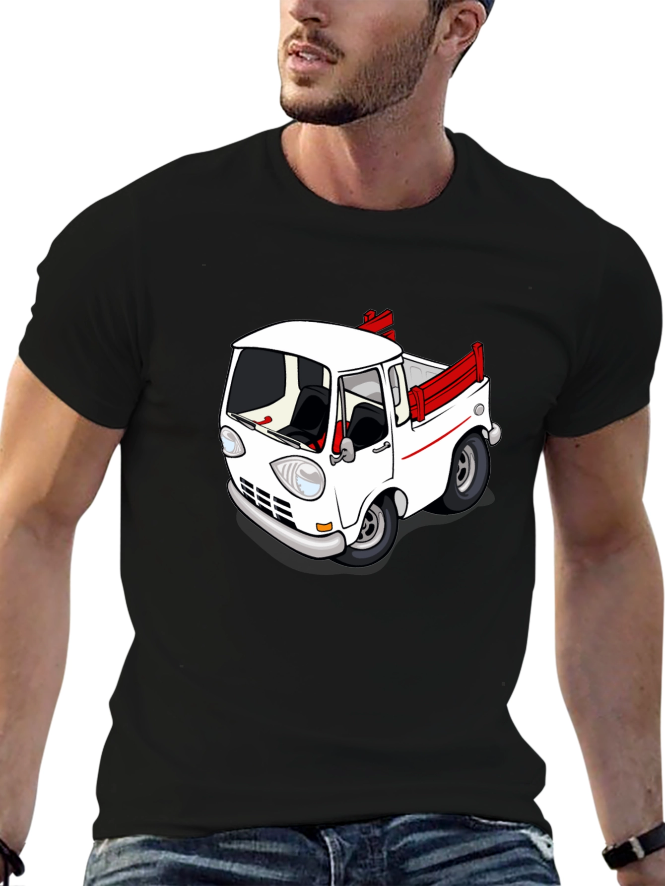 Cartoon Truck Graphic Tee - Classic Car Style