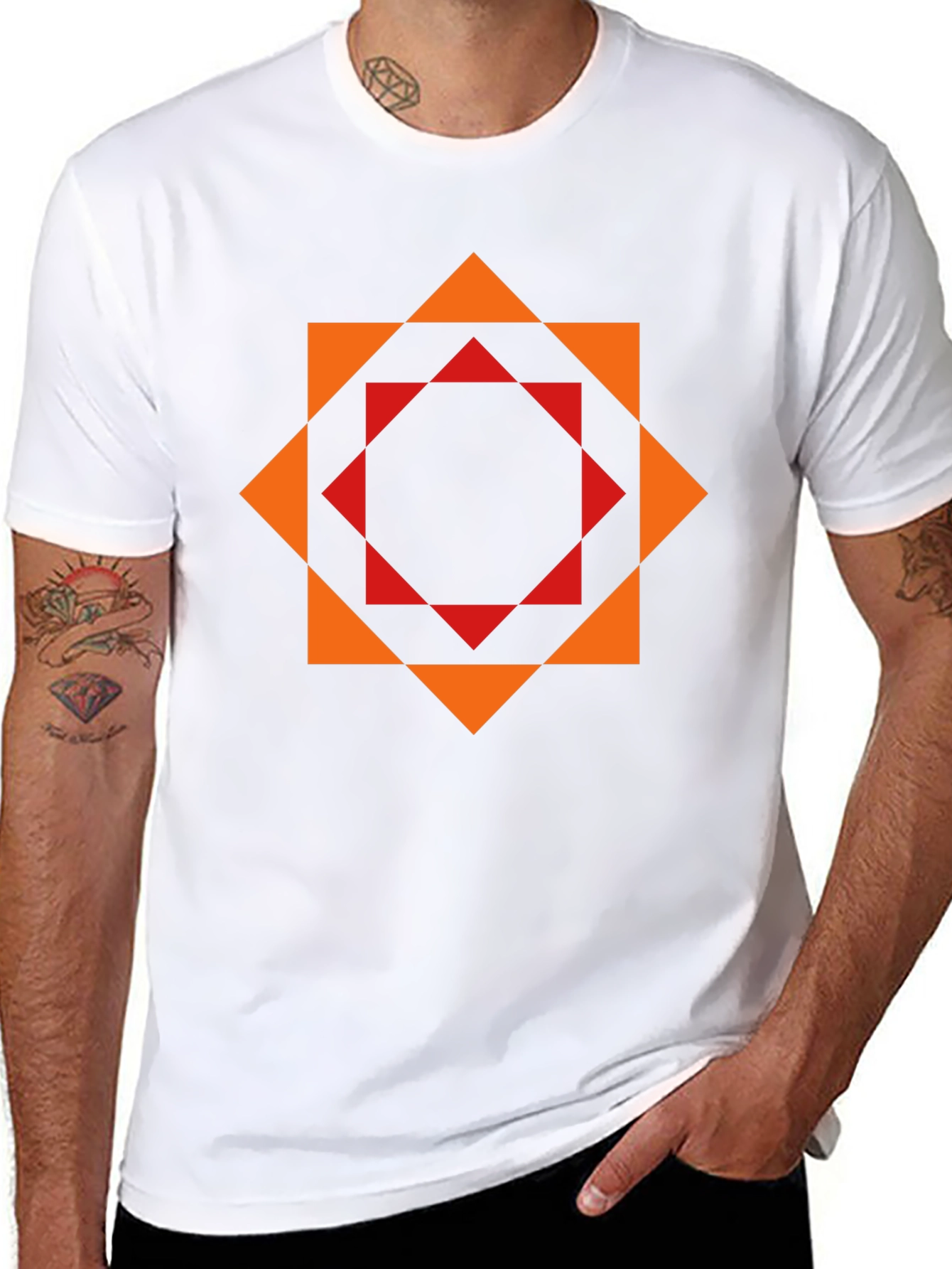 Geometric Print T-Shirt - Modern Stylish Design