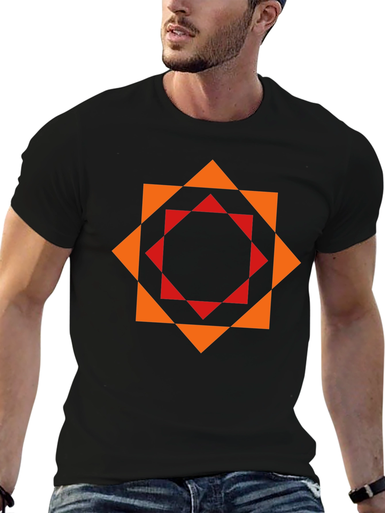 Geometric Print T-Shirt - Modern Stylish Design