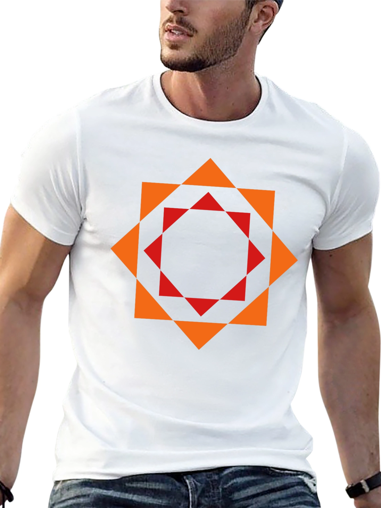 Geometric Print T-Shirt - Modern Stylish Design