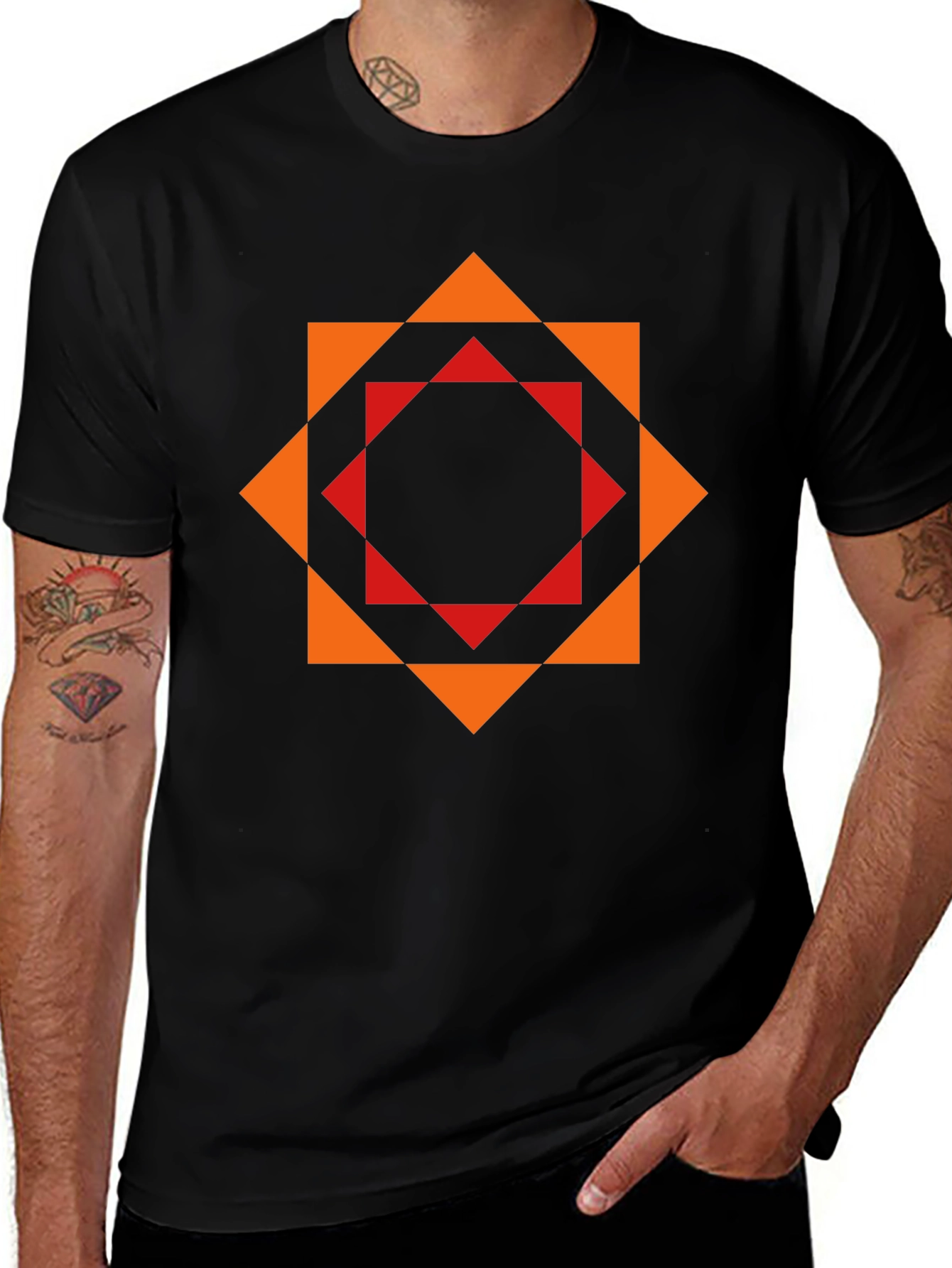 Geometric Print T-Shirt - Modern Stylish Design