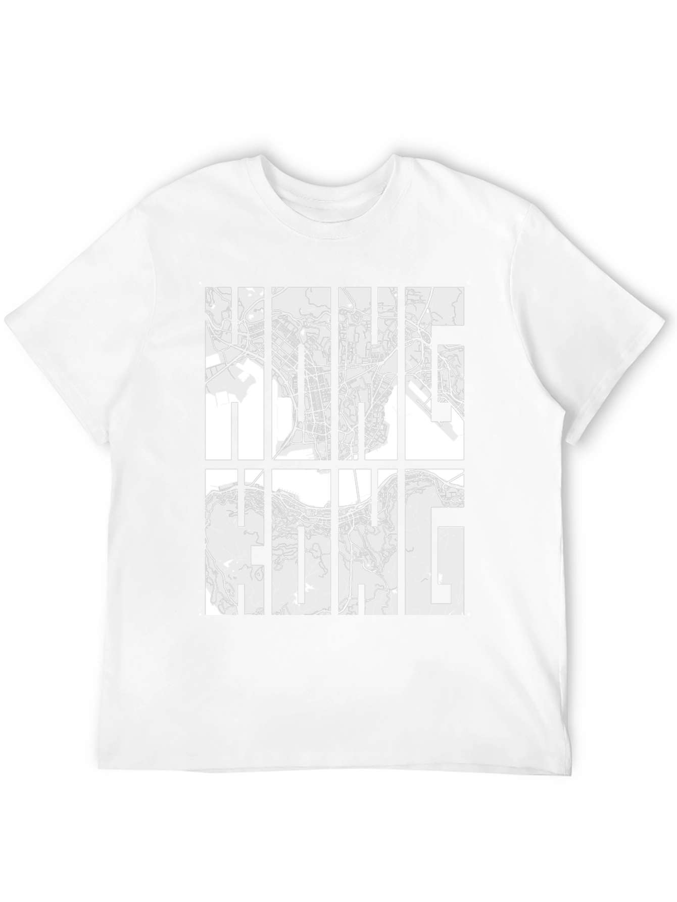 Hong Kong Map Graphic Black T-Shirt