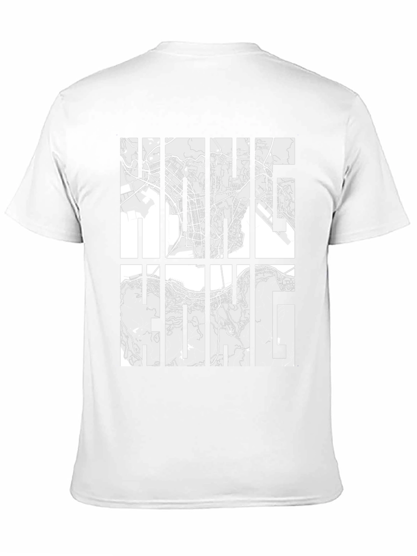 Hong Kong Map Graphic Black T-Shirt