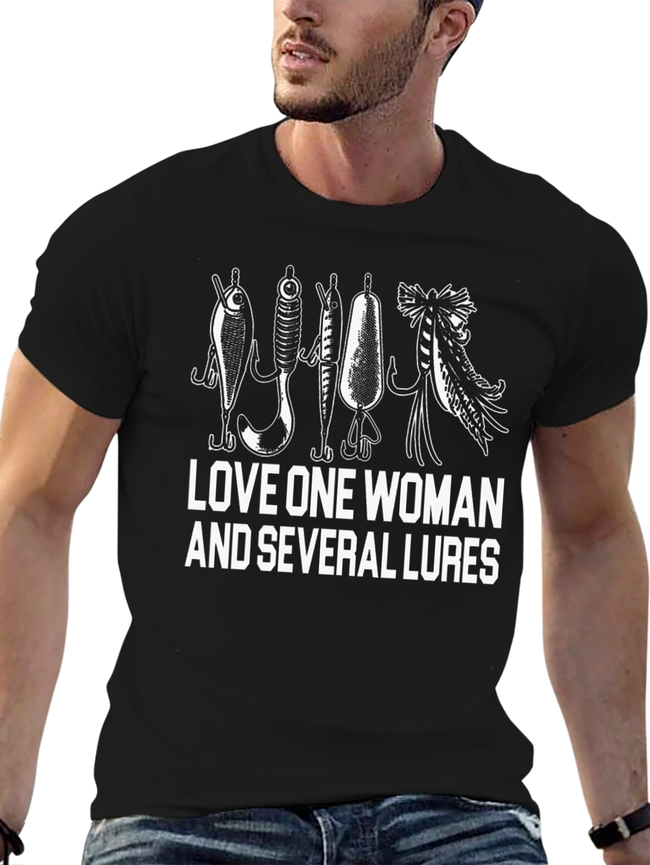 Love One Woman & Several Lures Fishing T-Shirt