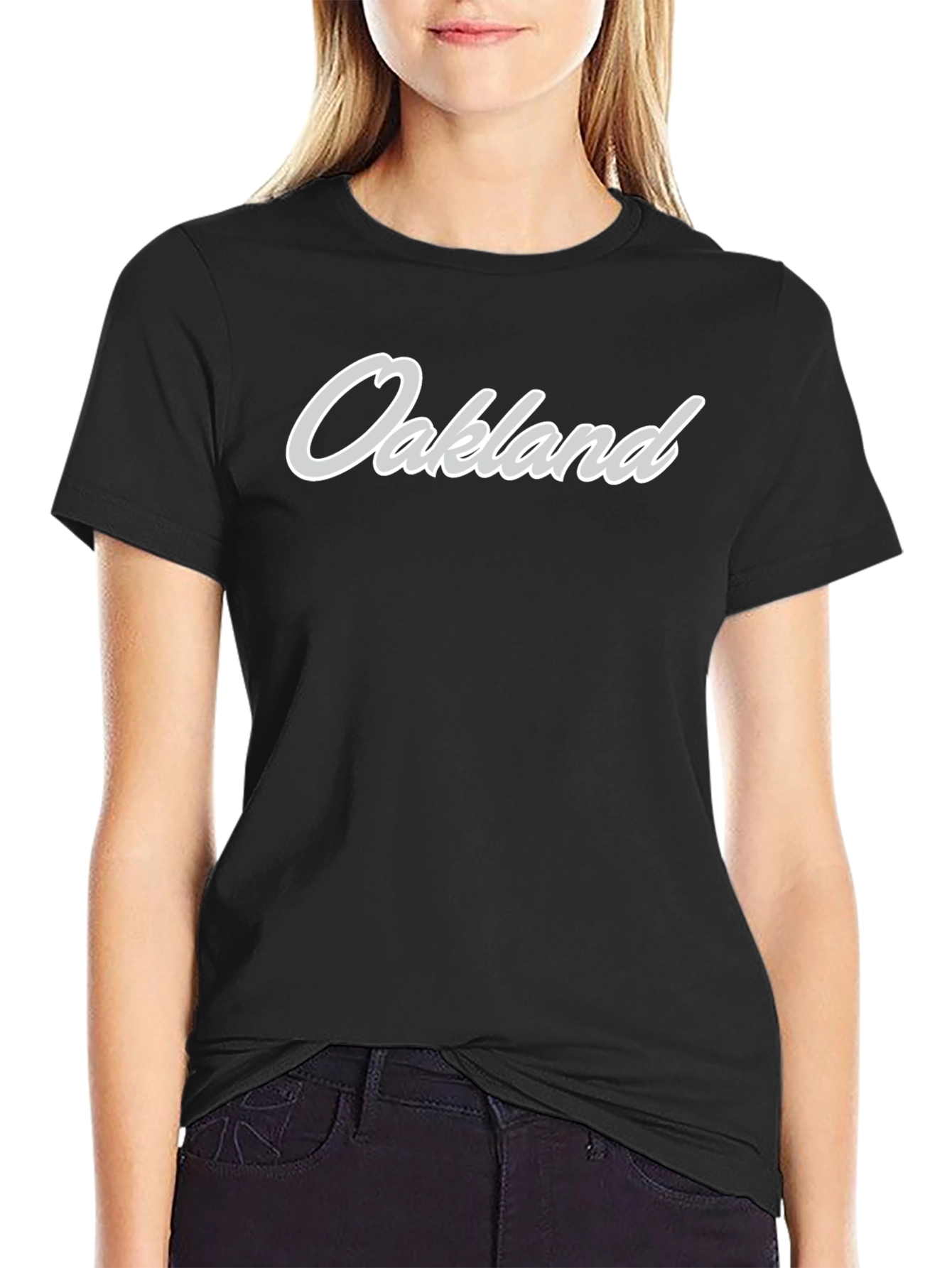 Oakland Script Black T-Shirt