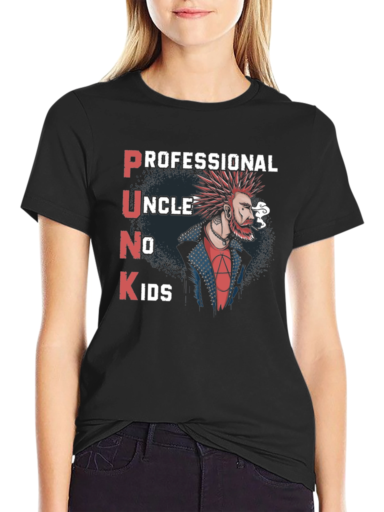 Professional Punk Uncle No Kids Black T-Shirt