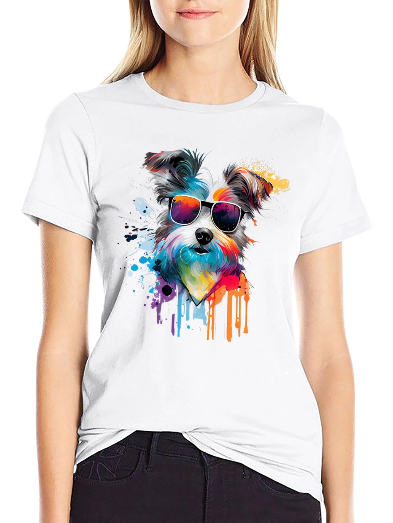 Cool Dog Art T-Shirt - Funky Canine Design