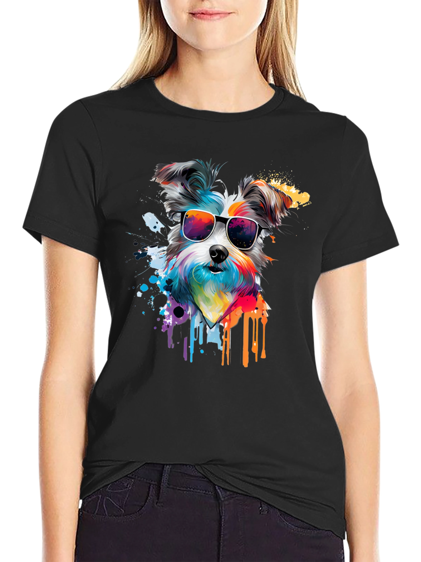 Cool Dog Art T-Shirt - Funky Canine Design