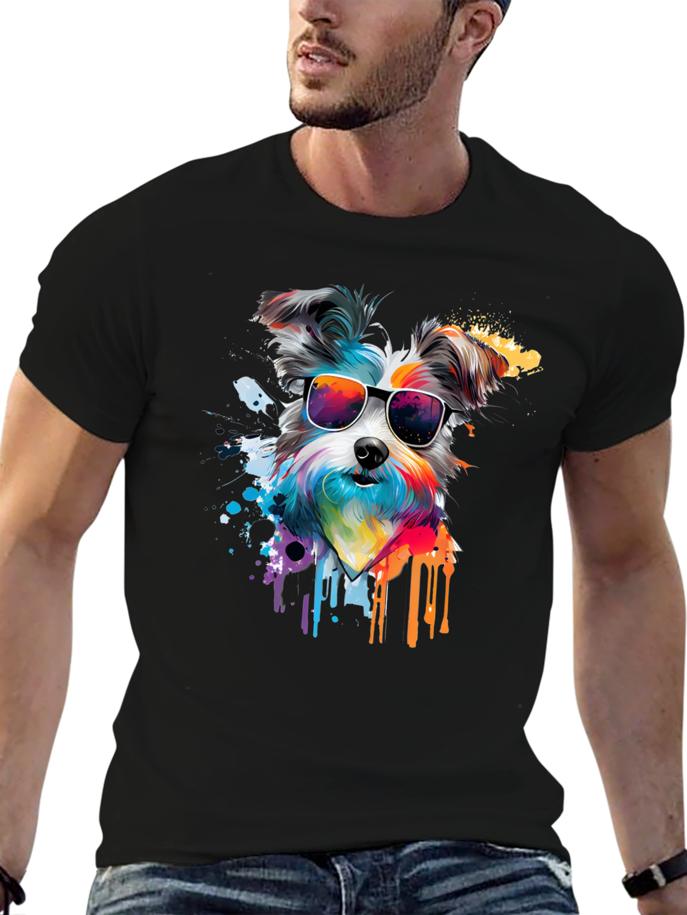 Cool Dog Art T-Shirt - Funky Canine Design