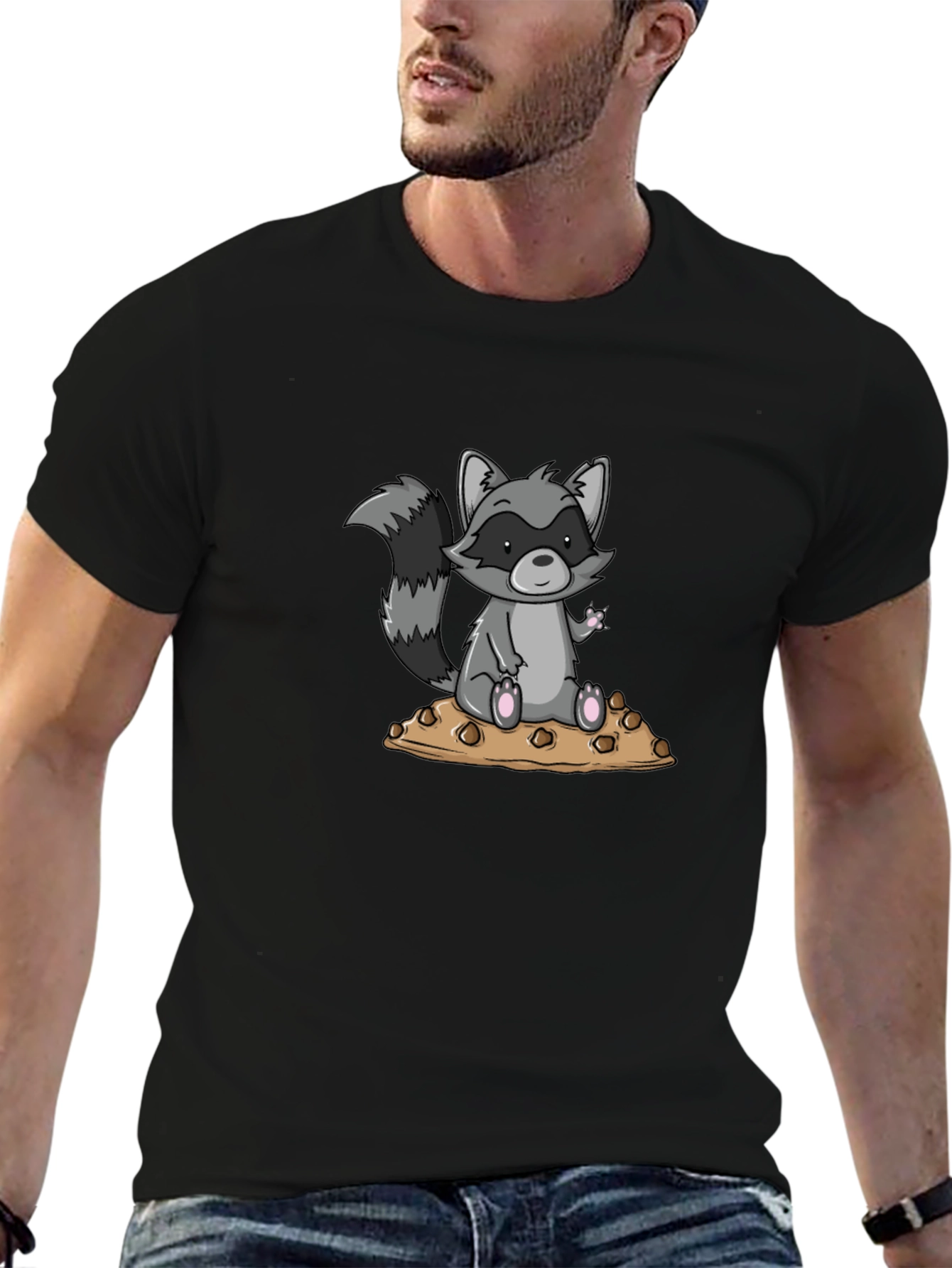 Raccoon on Cookies Graphic T-Shirt