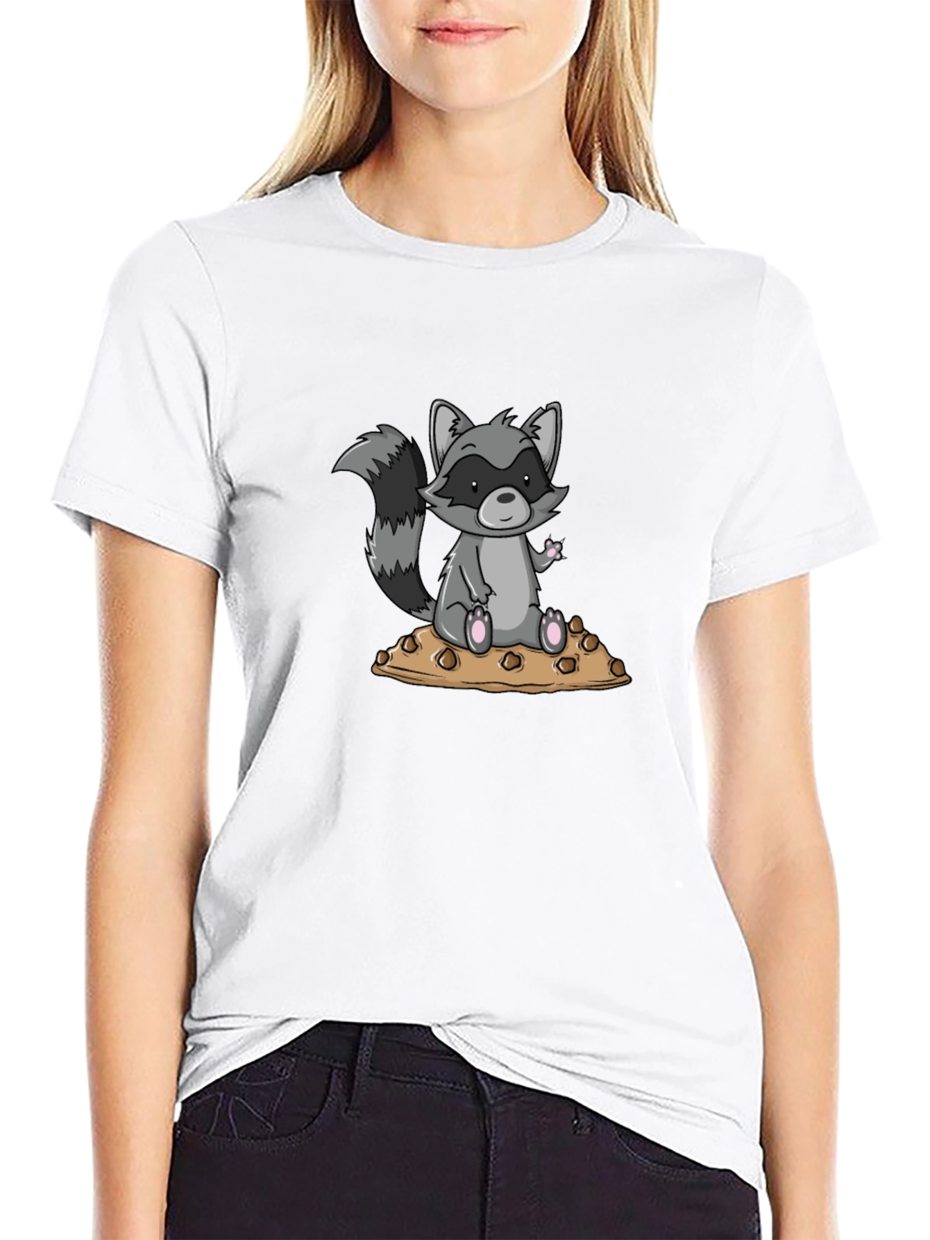 Raccoon on Cookies Graphic T-Shirt