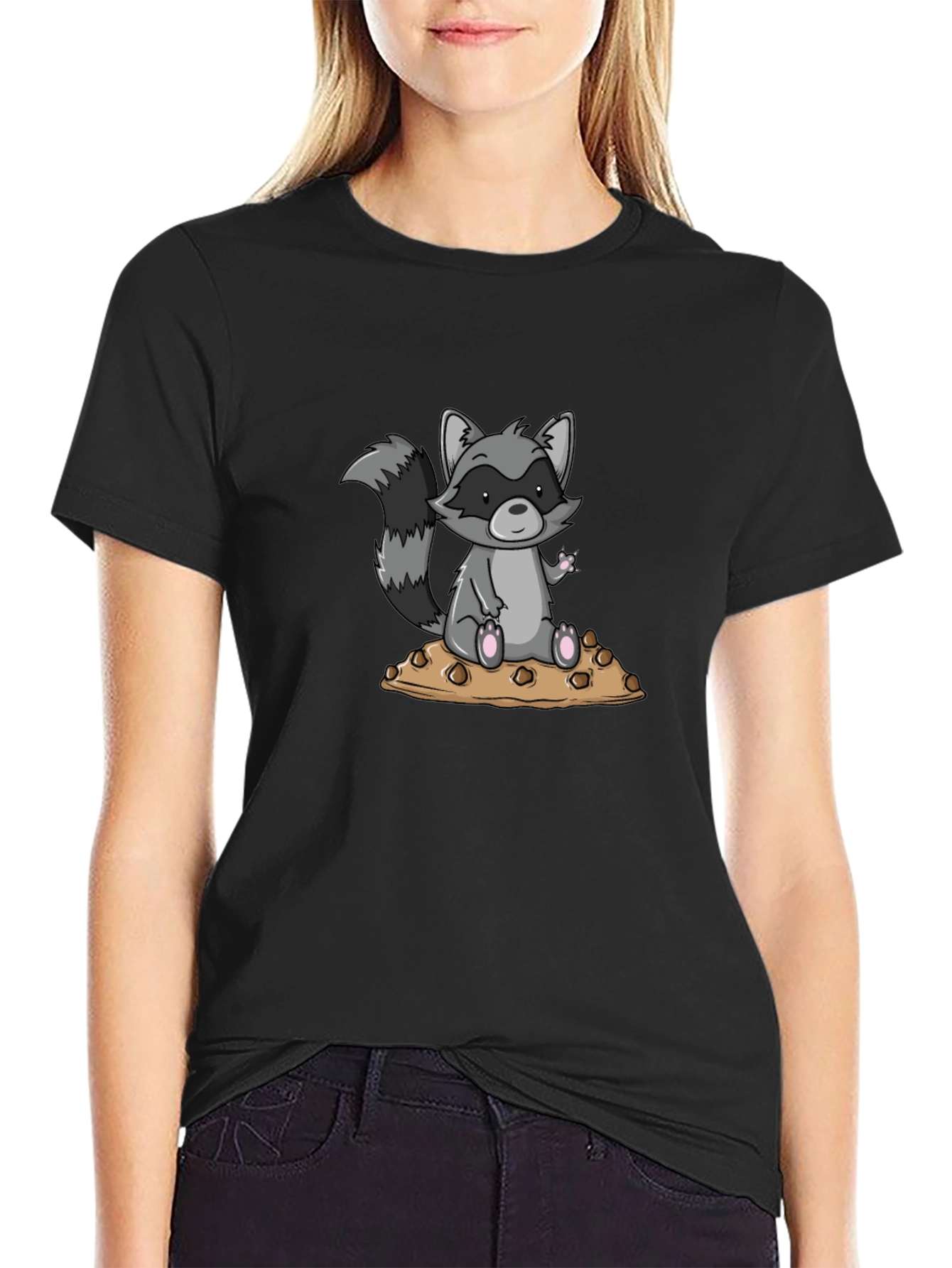 Raccoon on Cookies Graphic T-Shirt