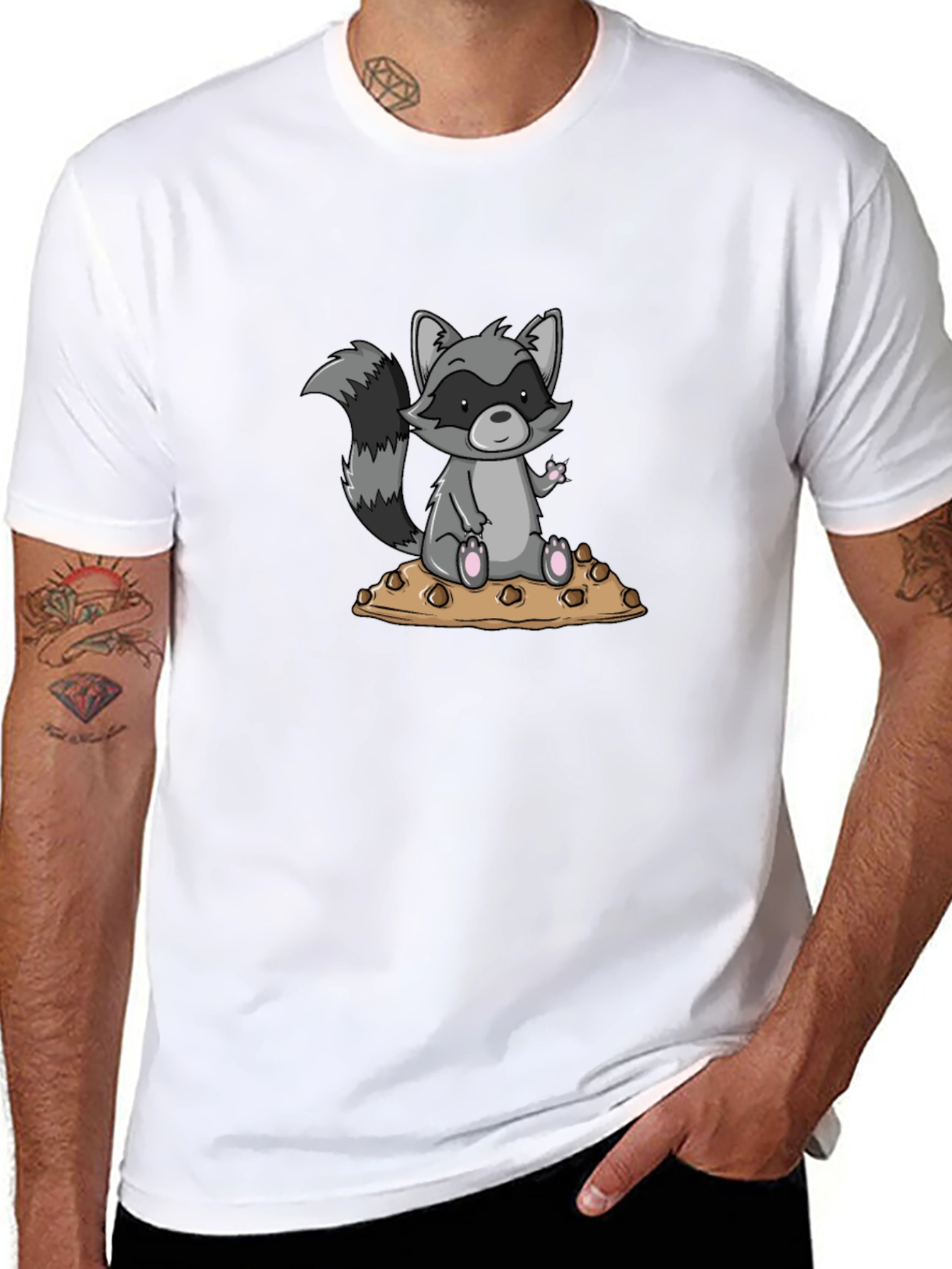Raccoon on Cookies Graphic T-Shirt