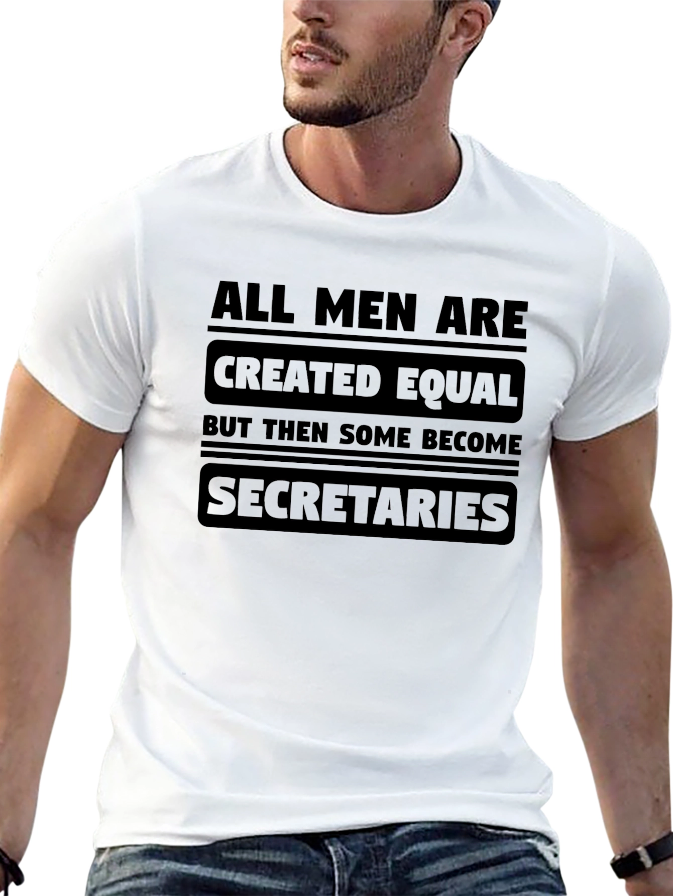 All Men Are Created Equal Secretary Black T-Shirt