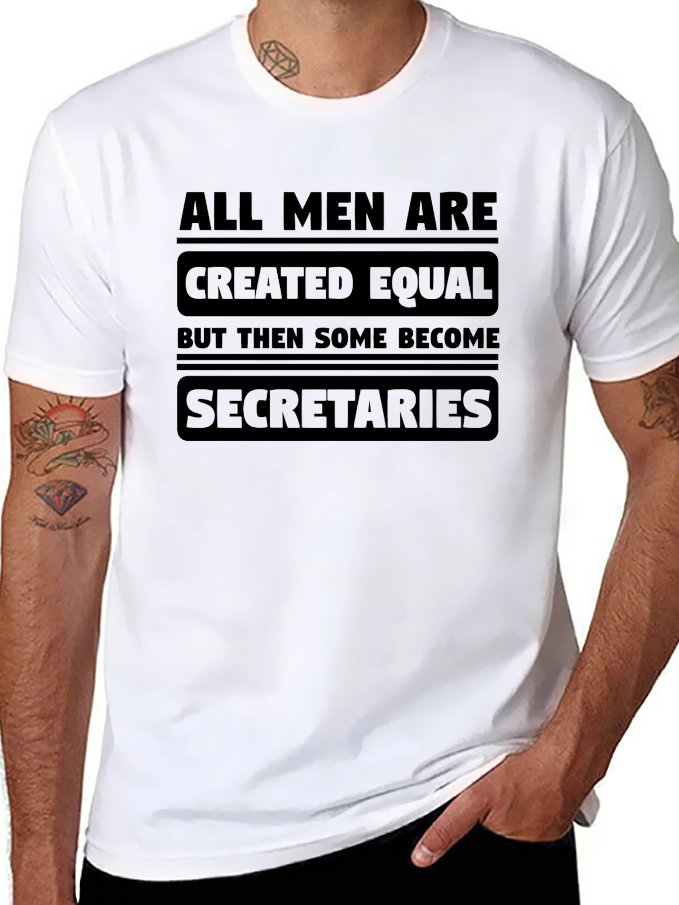 All Men Are Created Equal Secretary Black T-Shirt