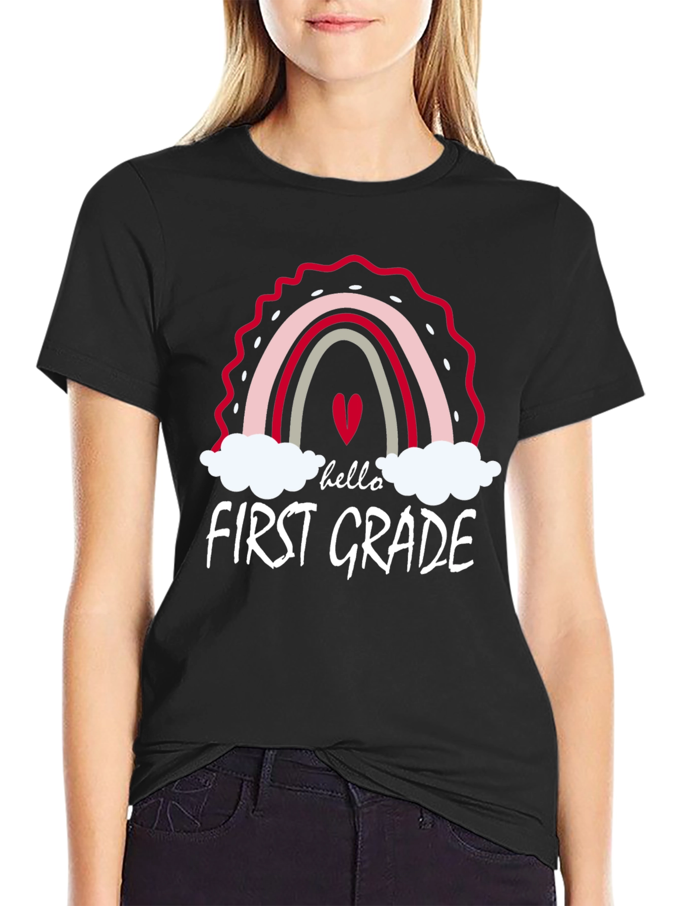 Hello First Grade Teacher Rainbow T-Shirt