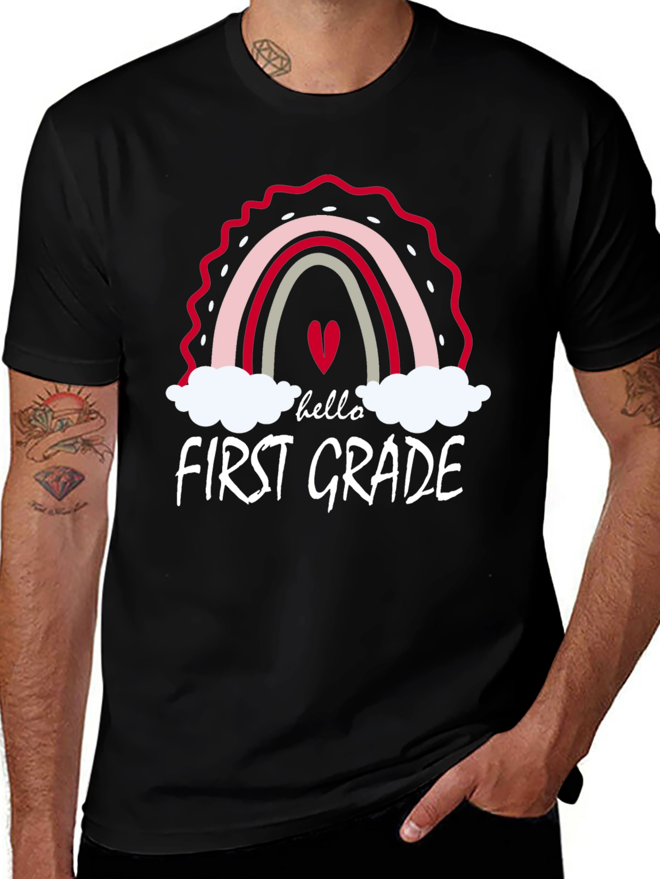 Hello First Grade Teacher Rainbow T-Shirt