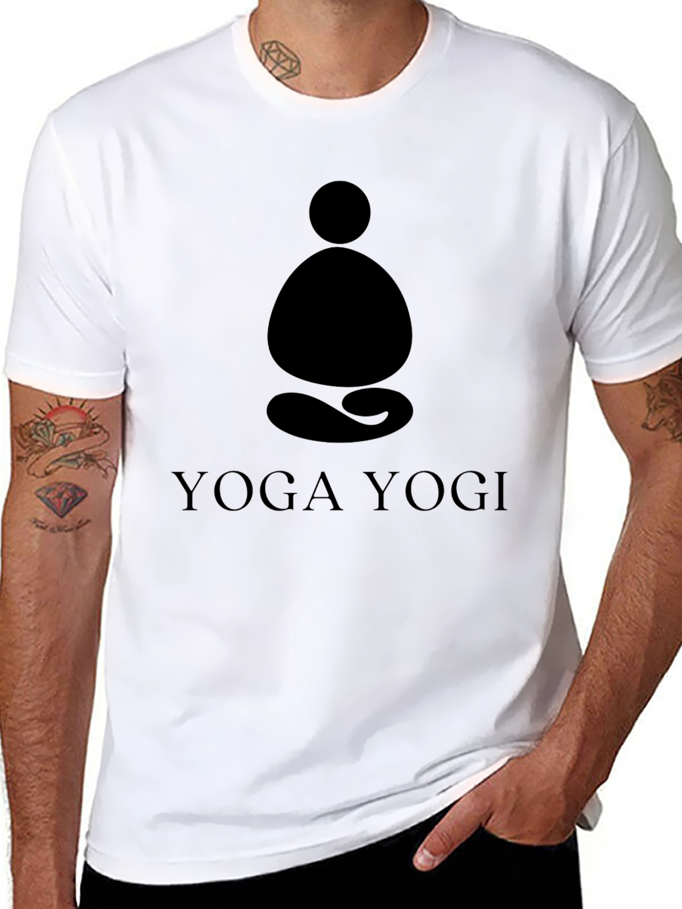 Yoga Yogi Graphic Tee - Meditating Figure Design
