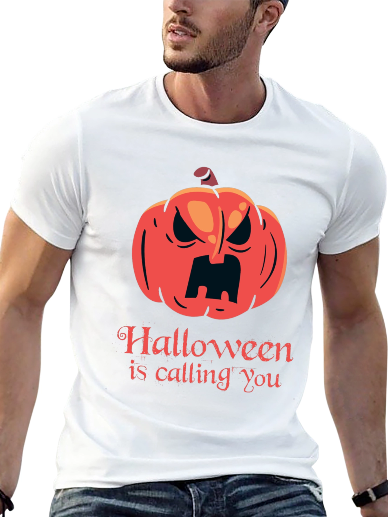 Halloween Calling T-Shirt - Spooky Pumpkin Design