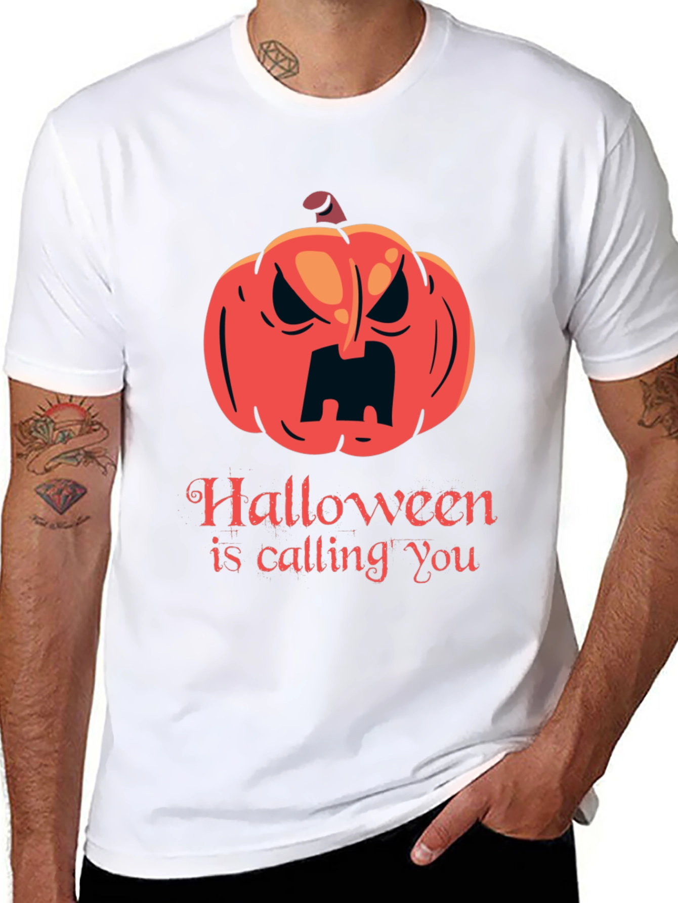 Halloween Calling T-Shirt - Spooky Pumpkin Design