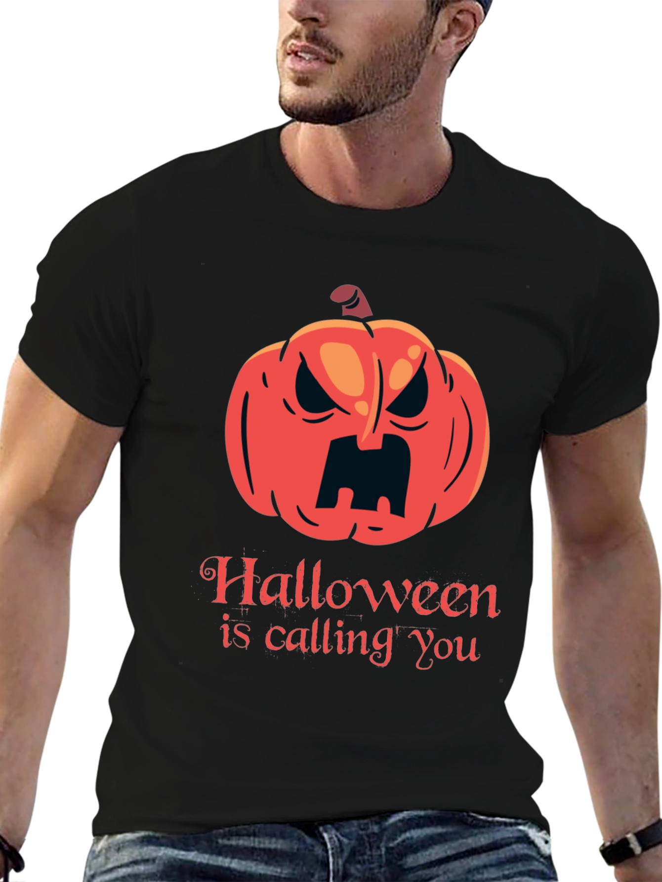 Halloween Calling T-Shirt - Spooky Pumpkin Design