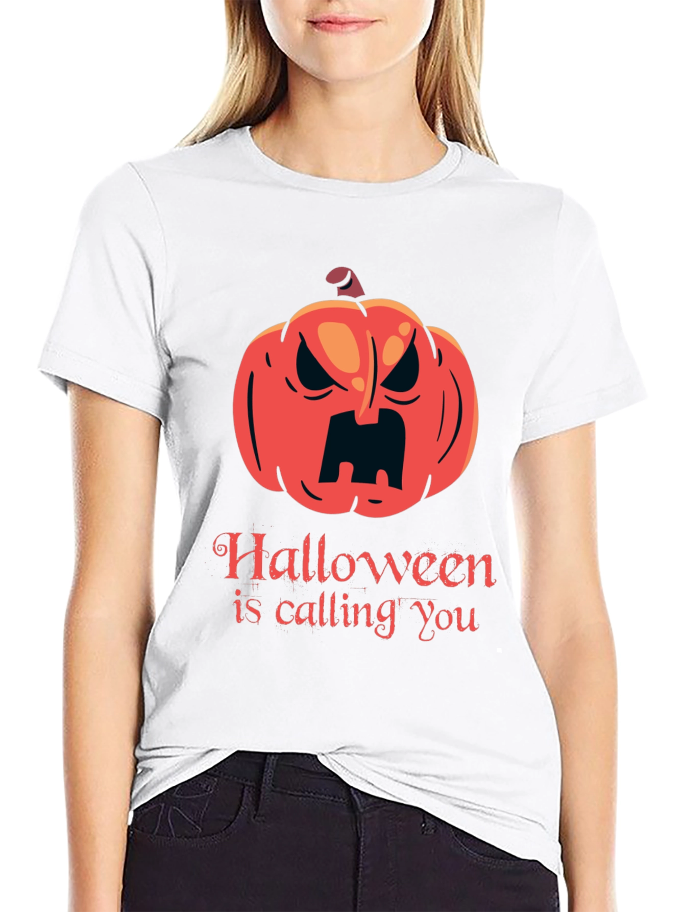 Halloween Calling T-Shirt - Spooky Pumpkin Design
