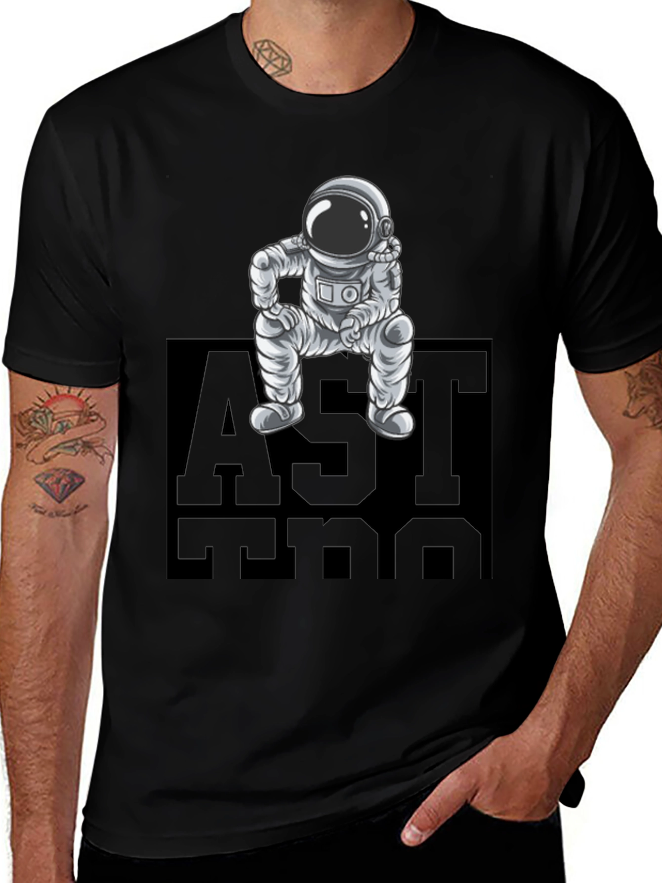 Astronaut Graphic Tee - Cool Space Design