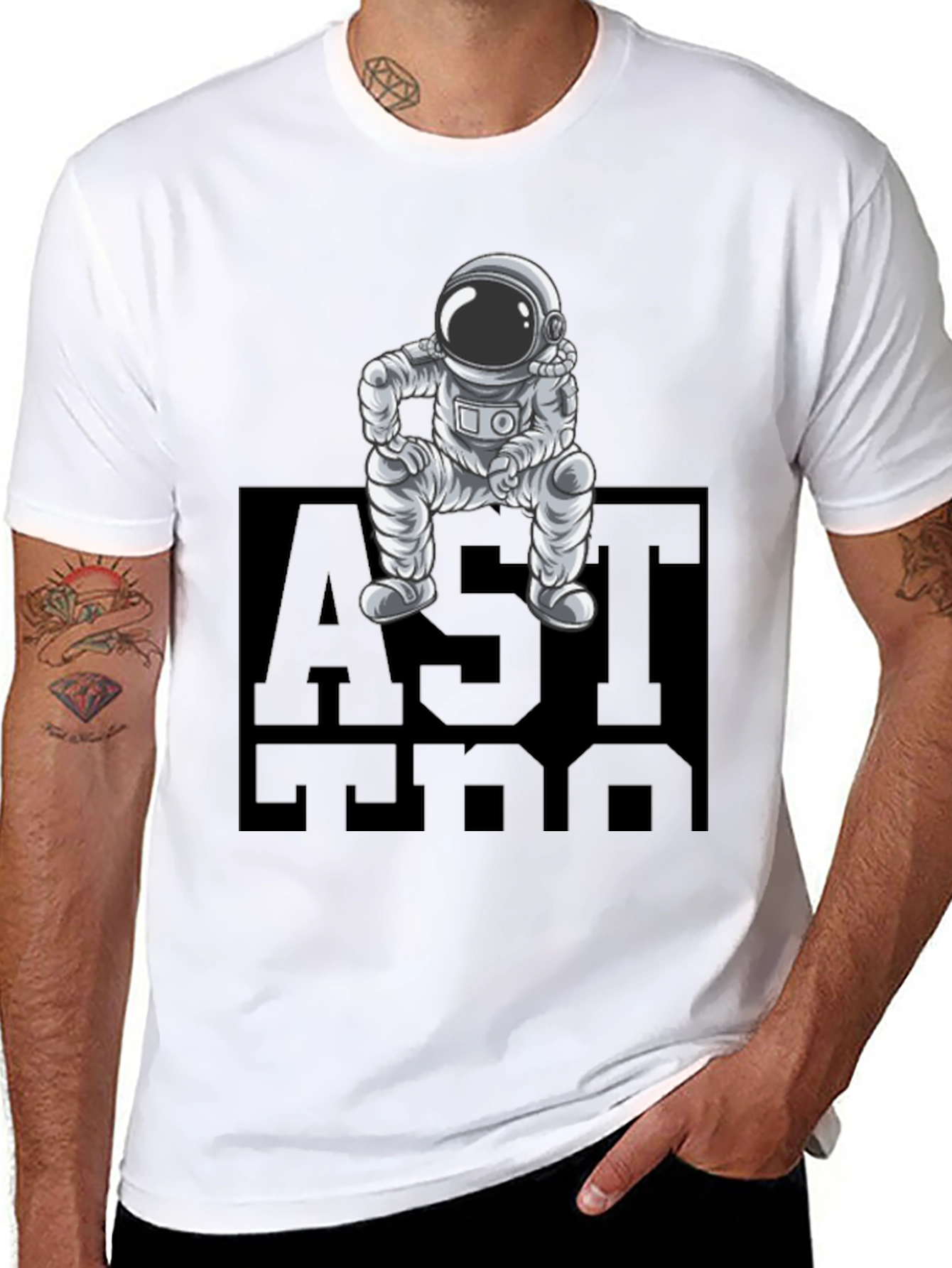 Astronaut Graphic Tee - Cool Space Design