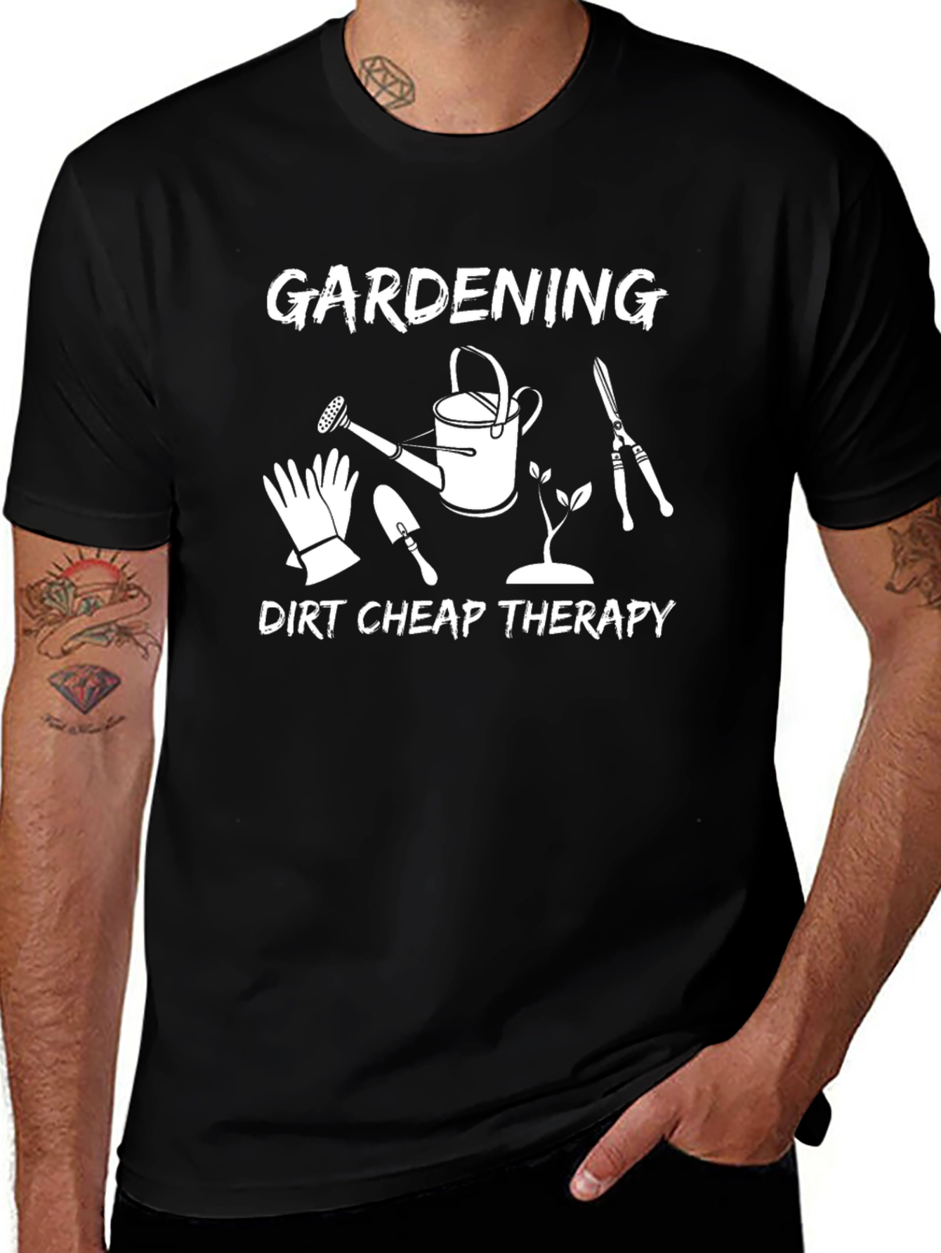 Gardening Dirt Cheap Therapy Graphic T-Shirt
