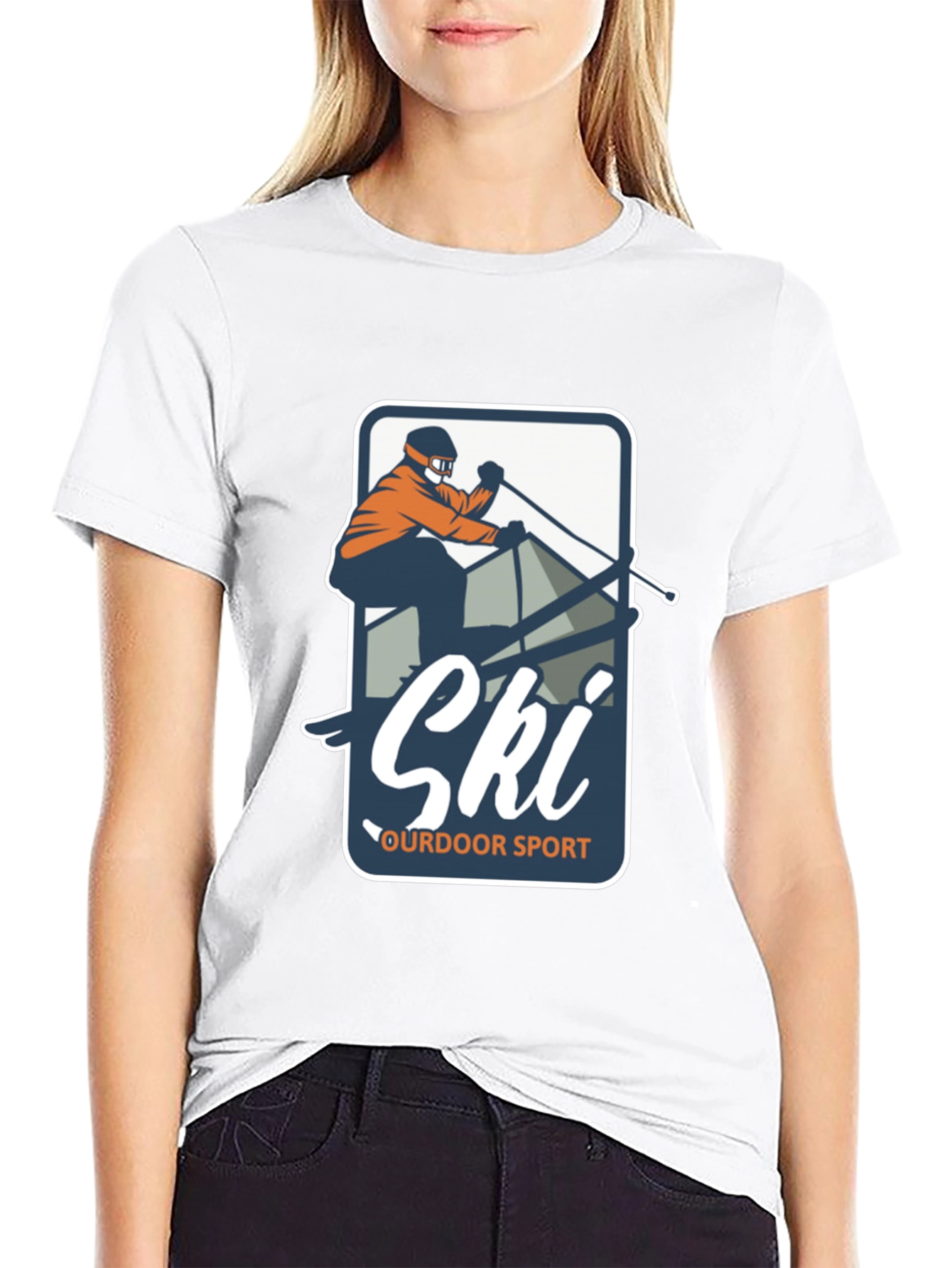 Mens Ski Outdoor Sport T-Shirt