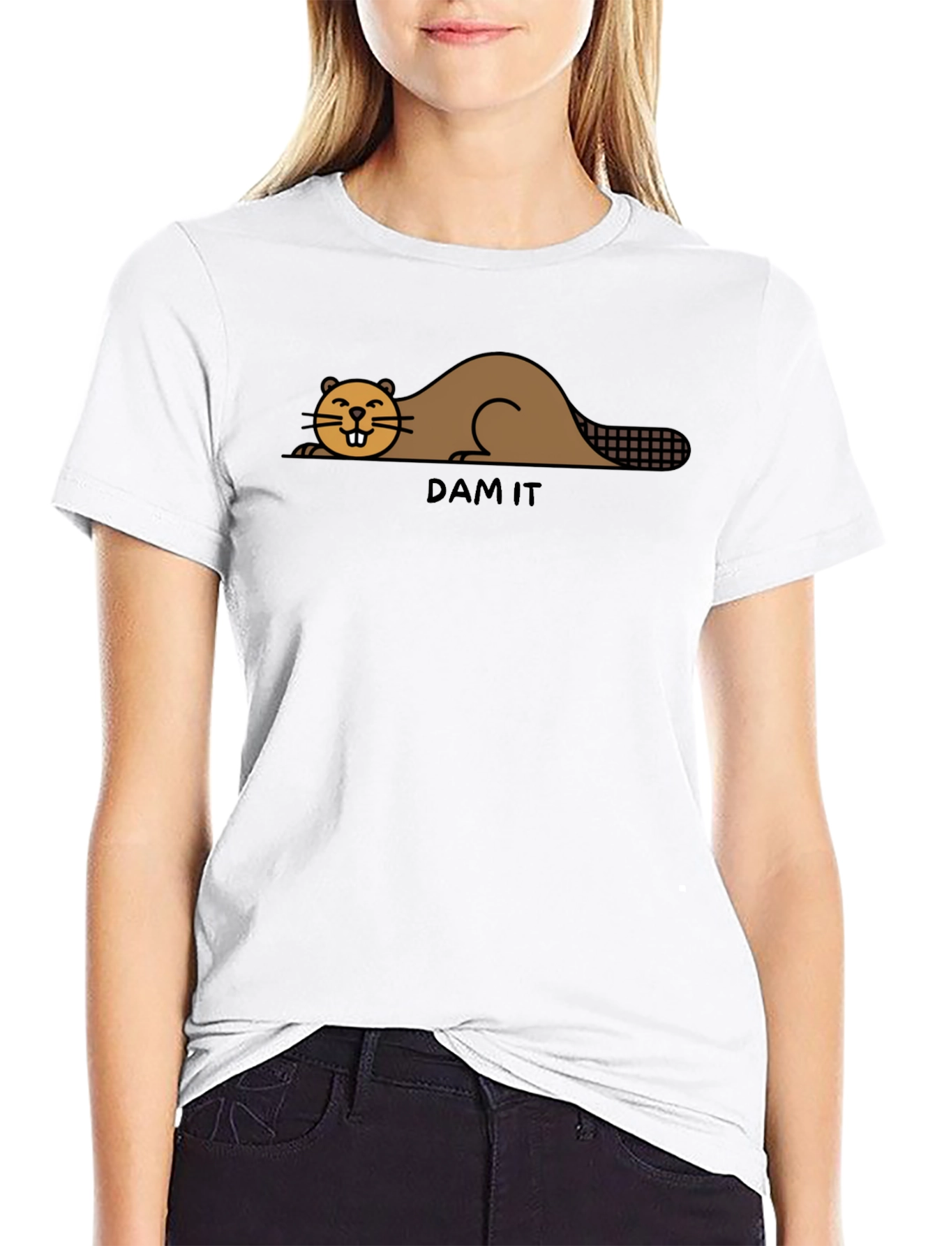 Funny Beaver Dam It Graphic T-Shirt