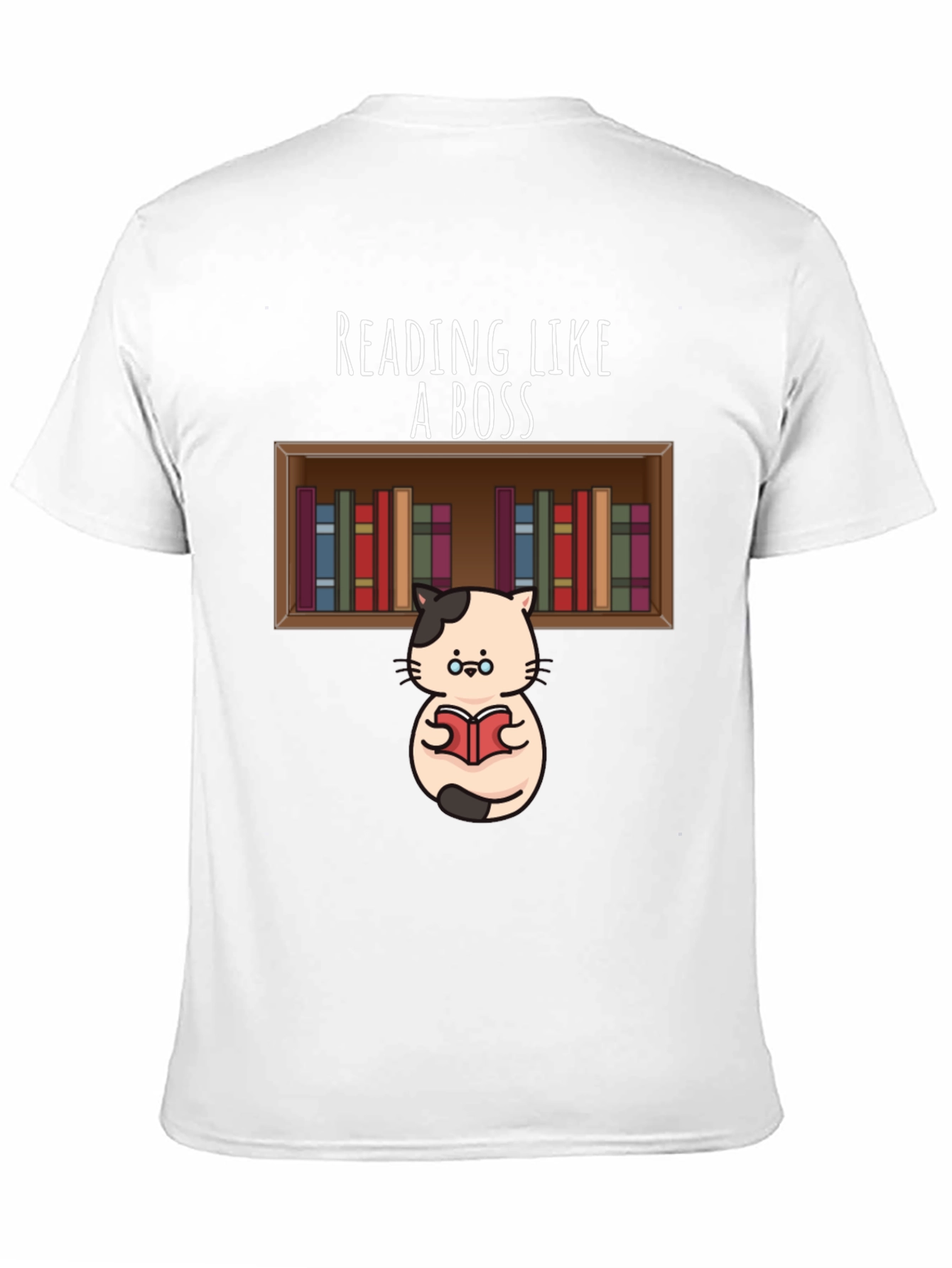 Reading Like A Boss T-Shirt - Cat With Books