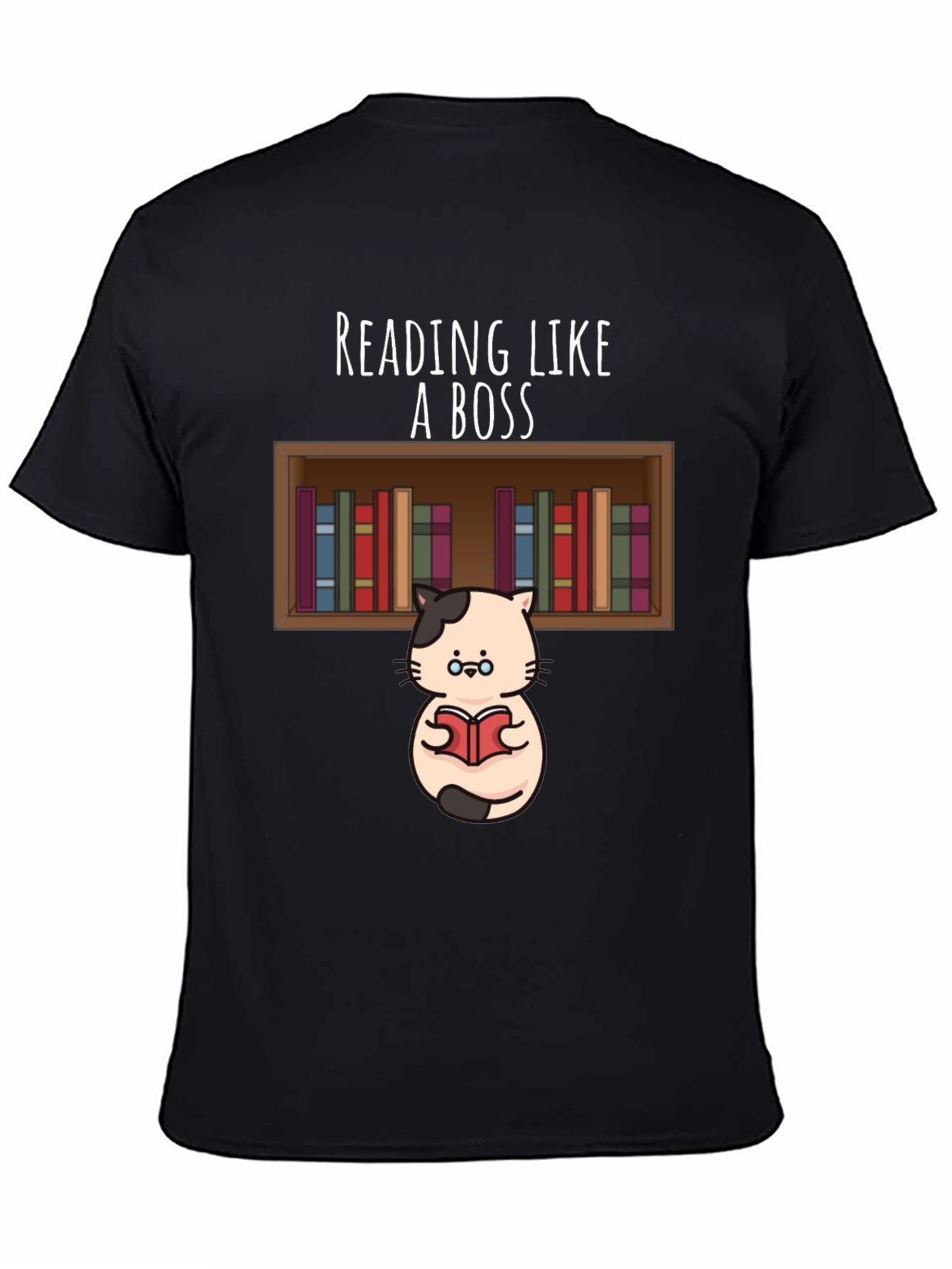Reading Like A Boss T-Shirt - Cat With Books