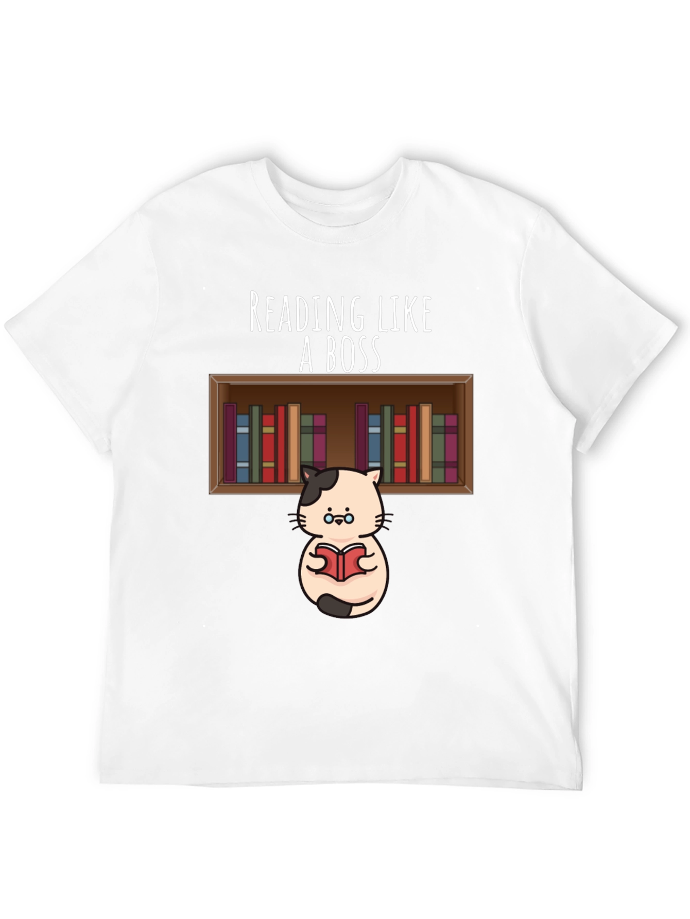 Reading Like A Boss T-Shirt - Cat With Books
