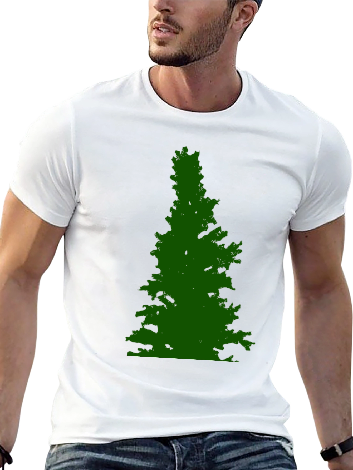 Green Tree Graphic Black Tee