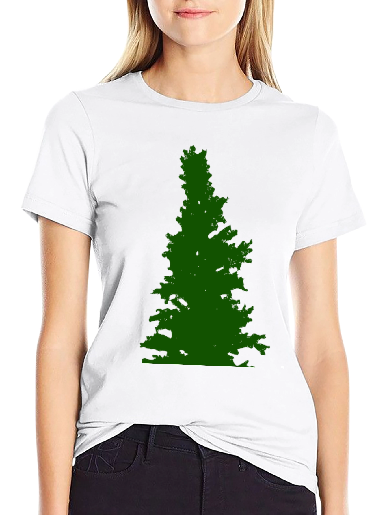 Green Tree Graphic Black Tee