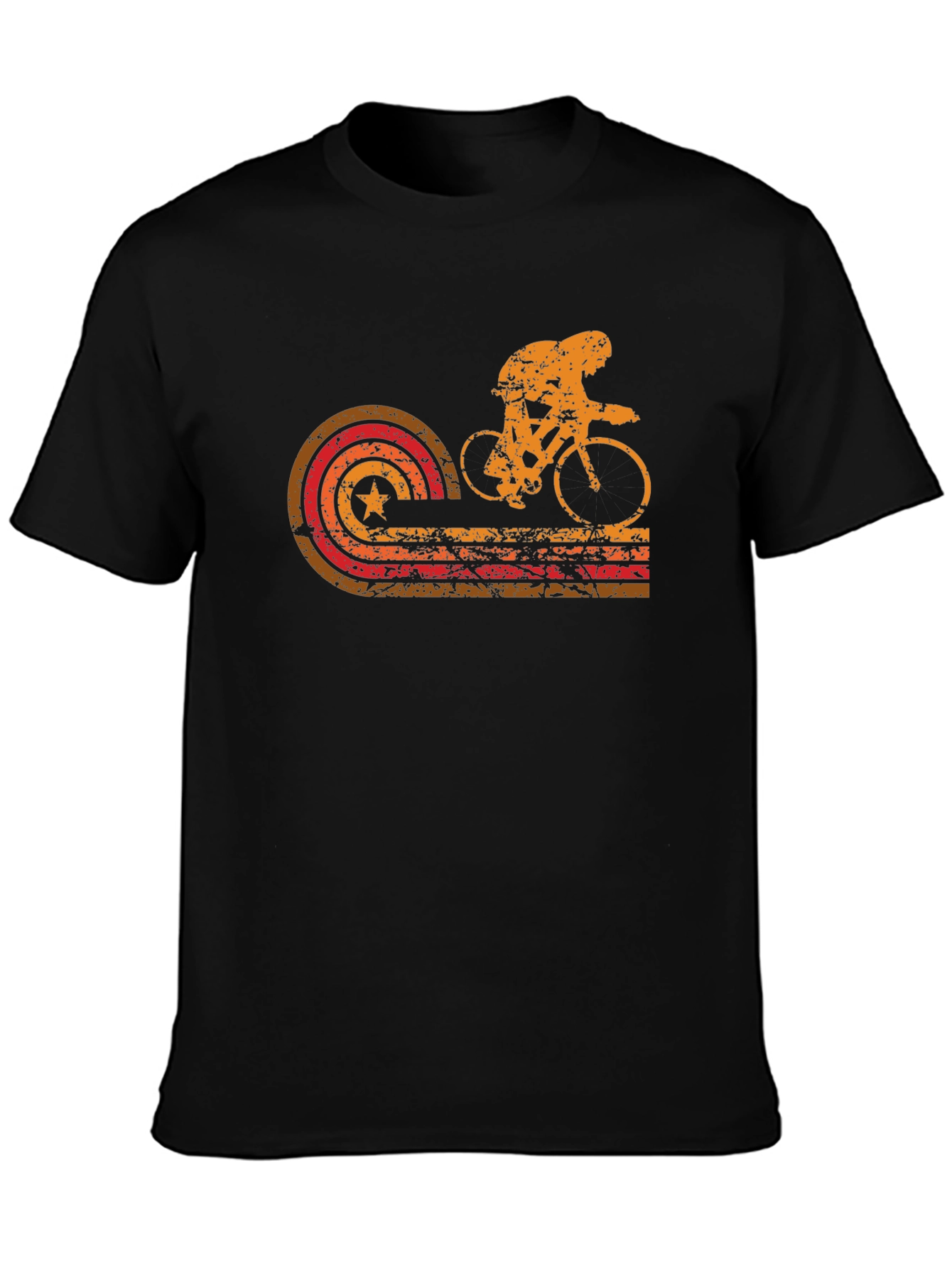 Retro Cycling Graphic T-Shirt - Black