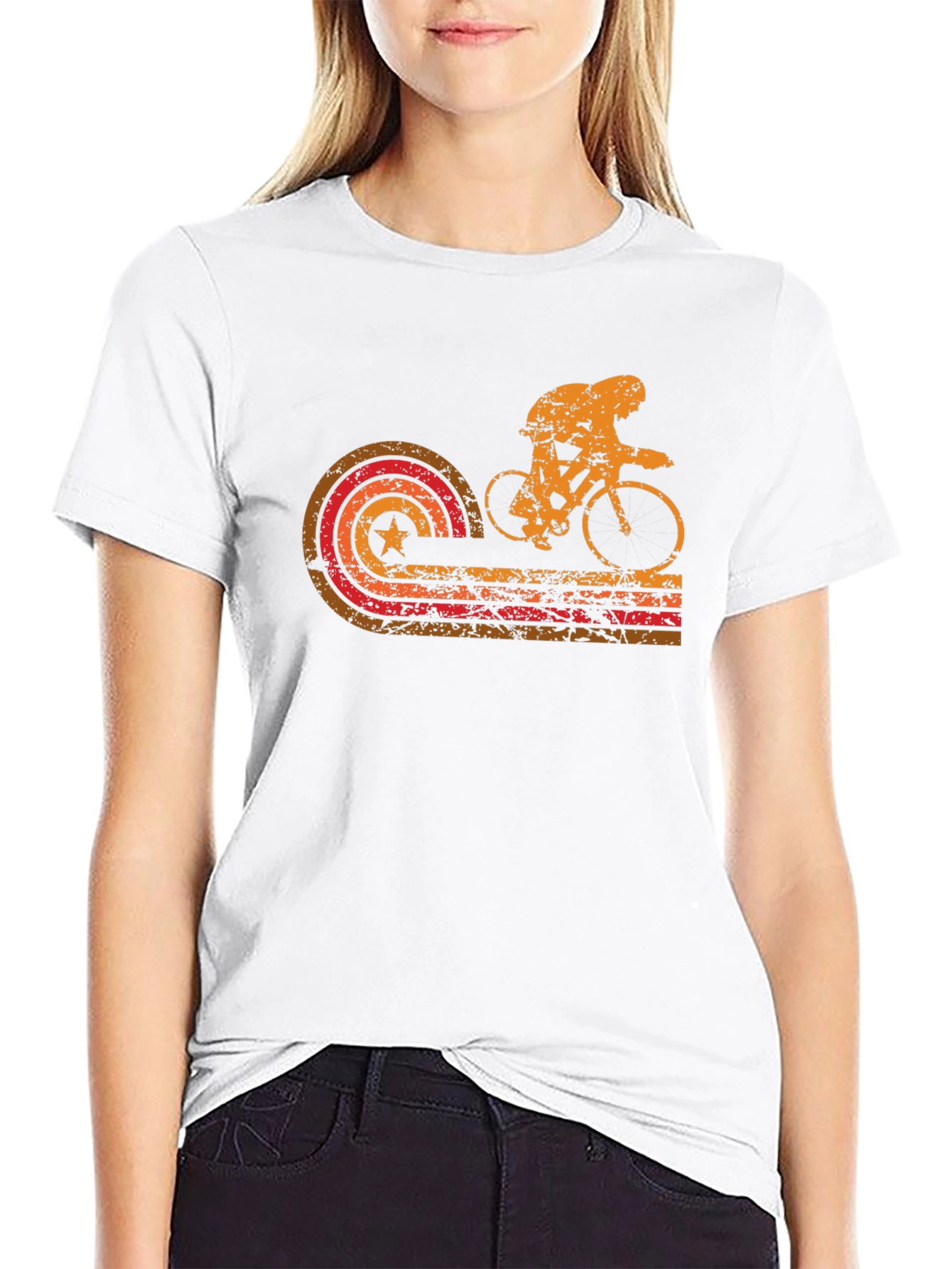 Retro Cycling Graphic T-Shirt - Black