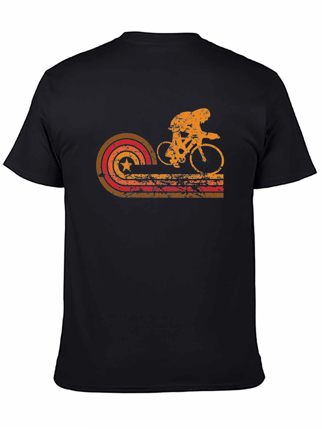 Retro Cycling Graphic T-Shirt - Black