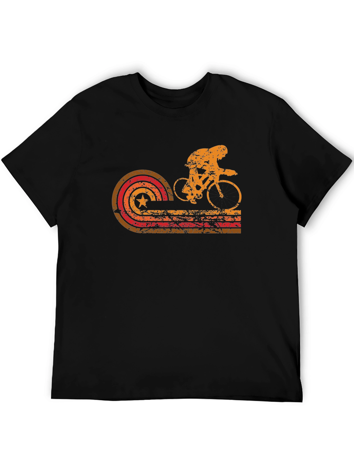 Retro Cycling Graphic T-Shirt - Black