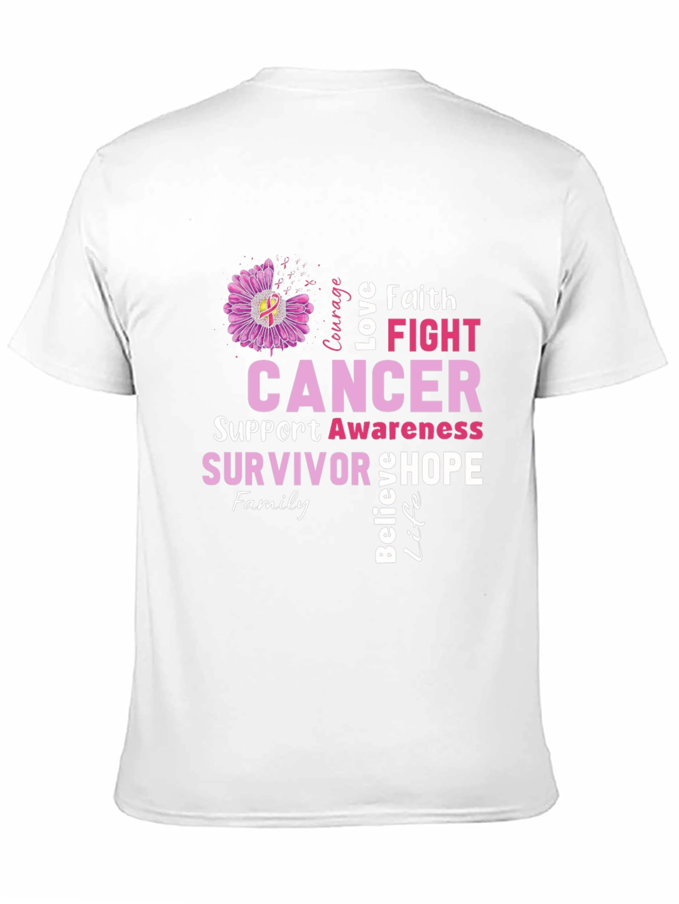 Cancer Awareness T-Shirt - Faith Fight Hope