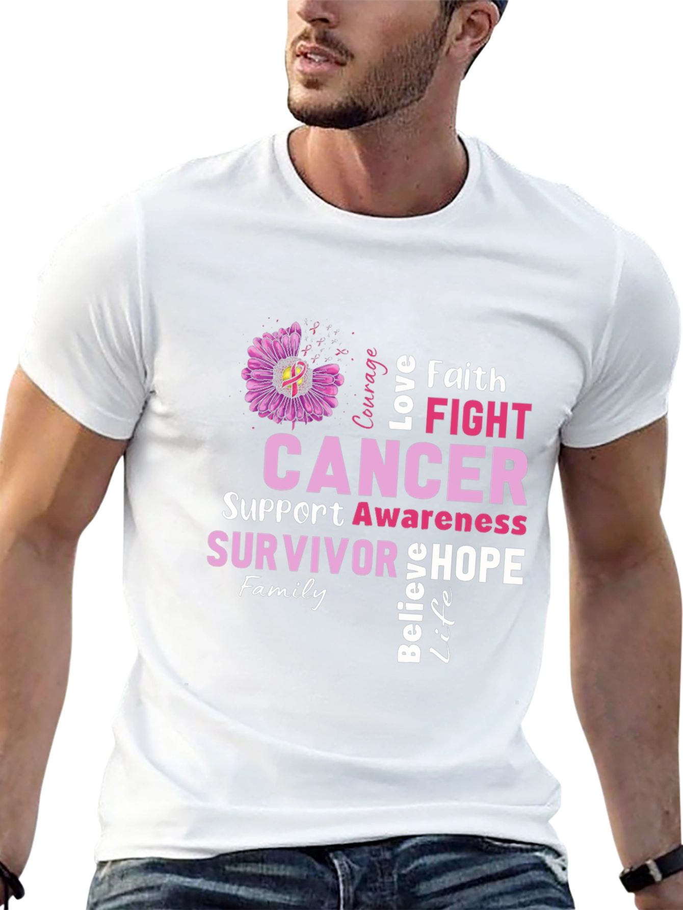 Cancer Awareness T-Shirt - Faith Fight Hope