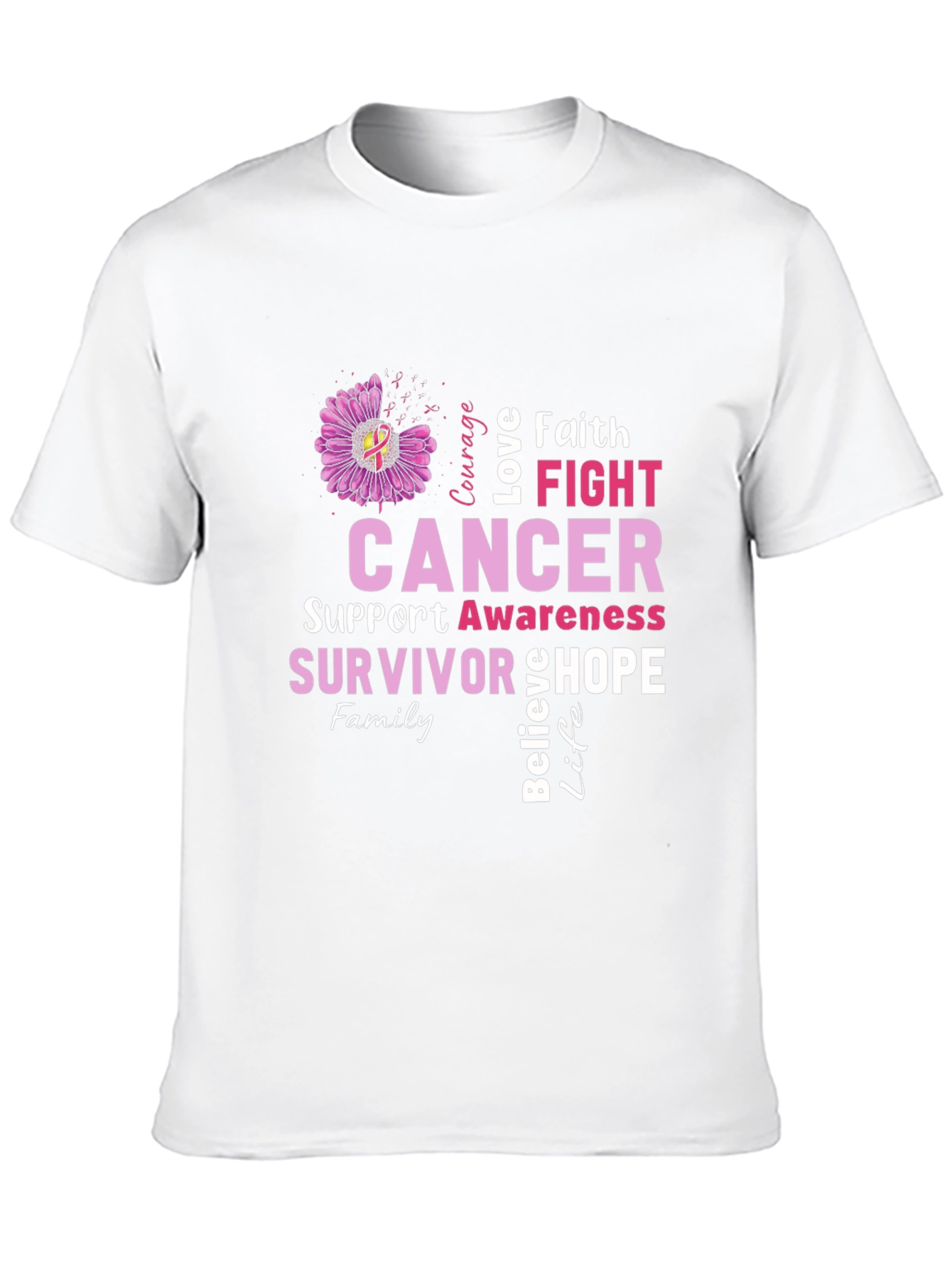 Cancer Awareness T-Shirt - Faith Fight Hope