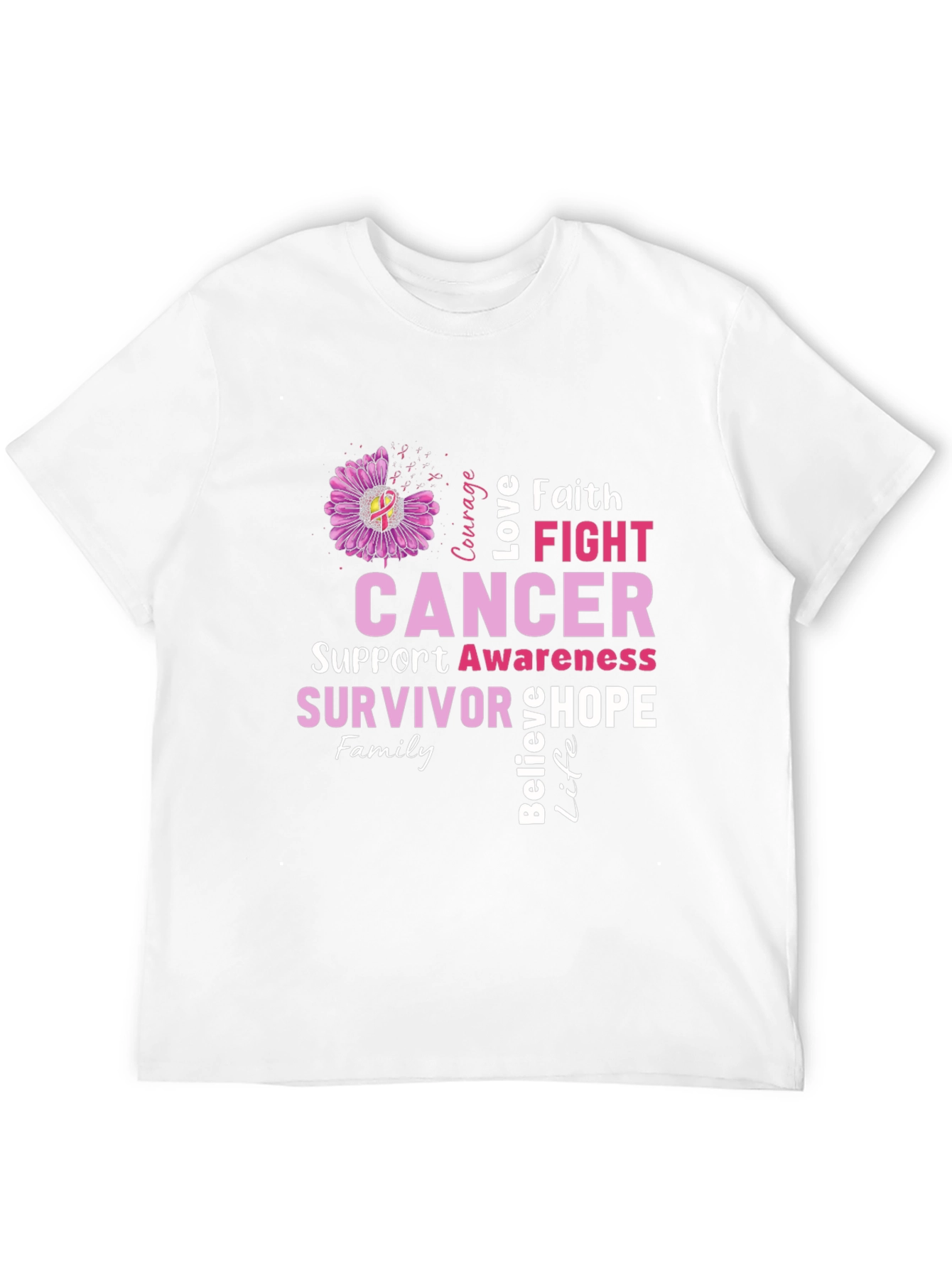 Cancer Awareness T-Shirt - Faith Fight Hope