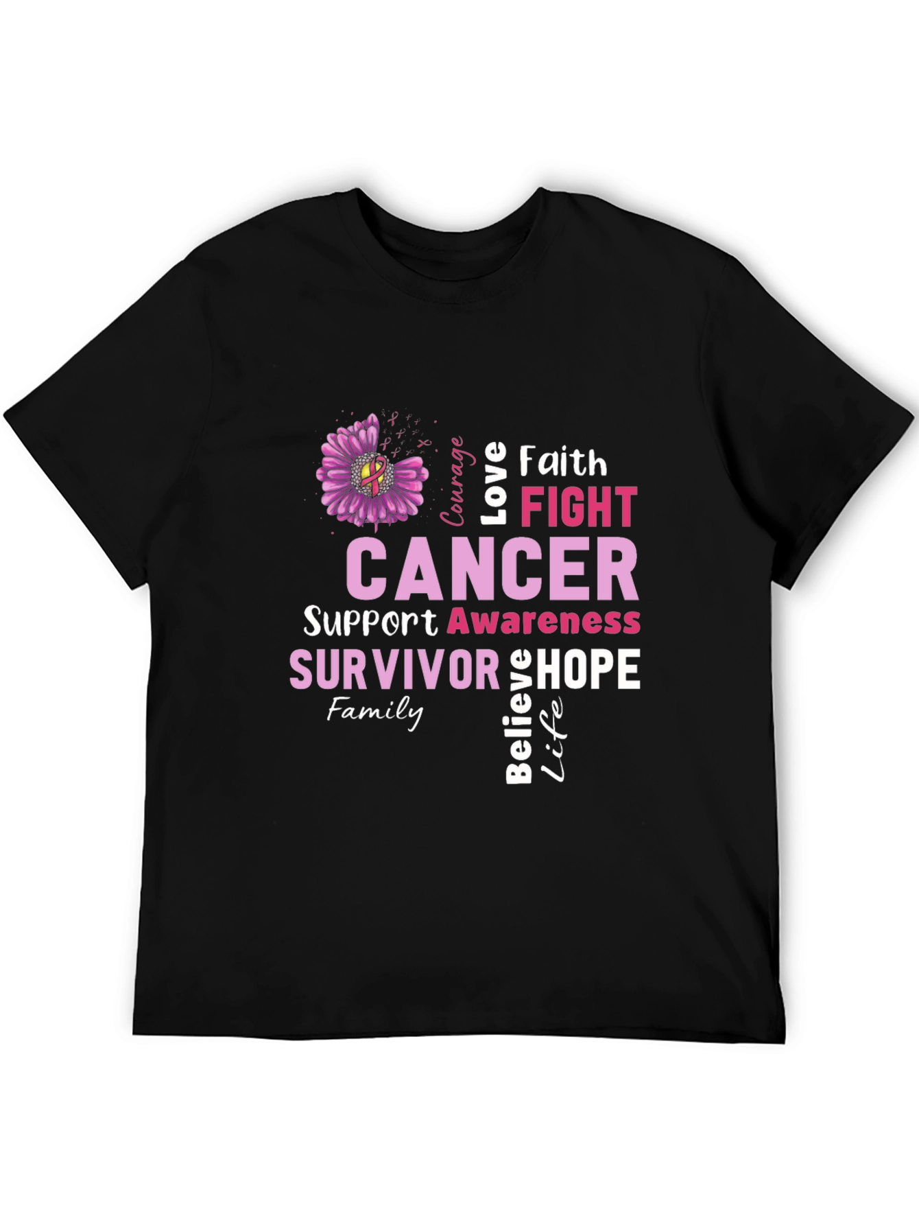 Cancer Awareness T-Shirt - Faith Fight Hope