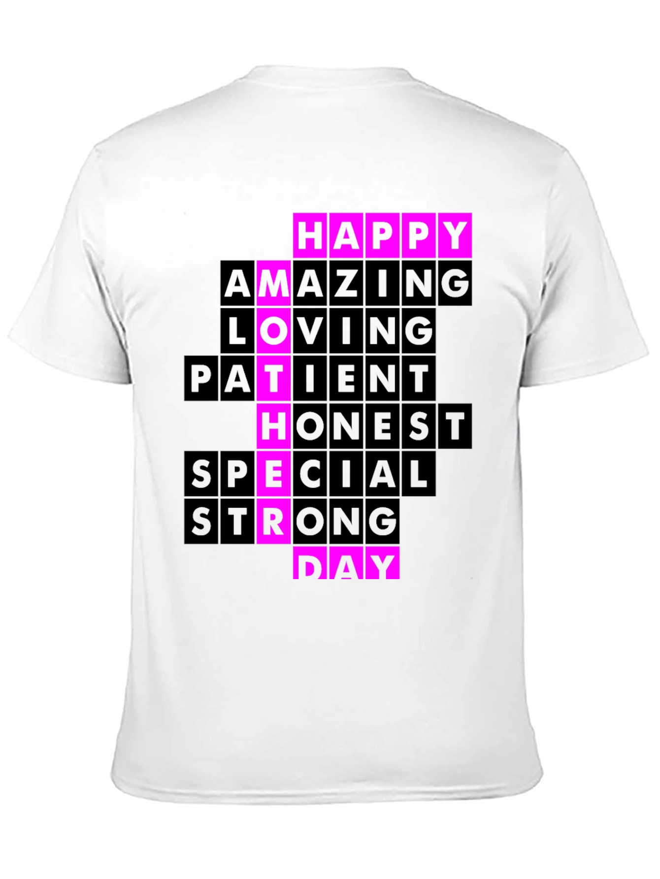 Happy Mothers Day T-Shirt - Pink & Black Design